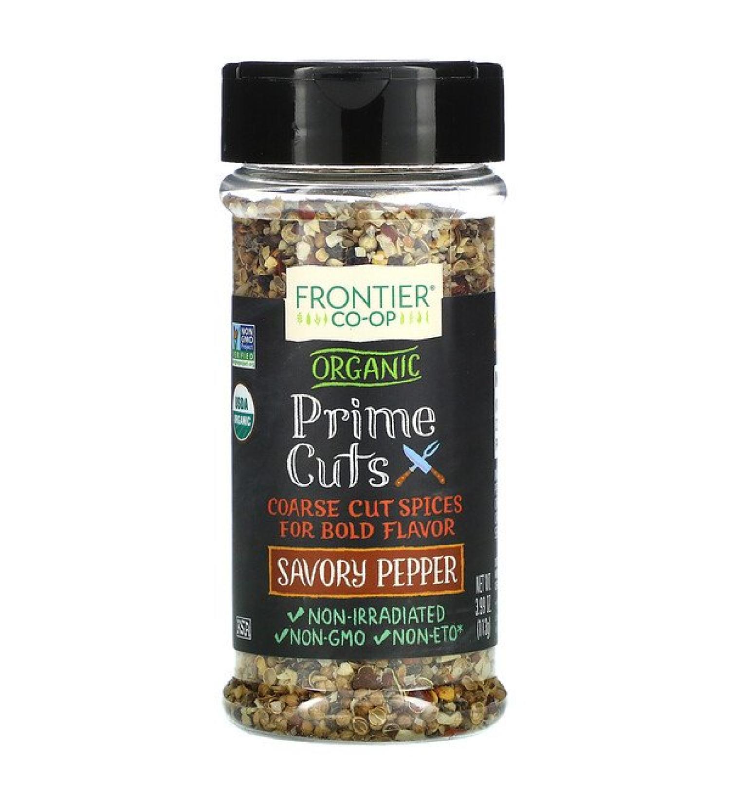 Buy Frontier Co-op Organic Prime Cuts Savory Pepper 3.99 oz | Premium Spice for Flavorful Cooking - Buy Online on GoSupps.com