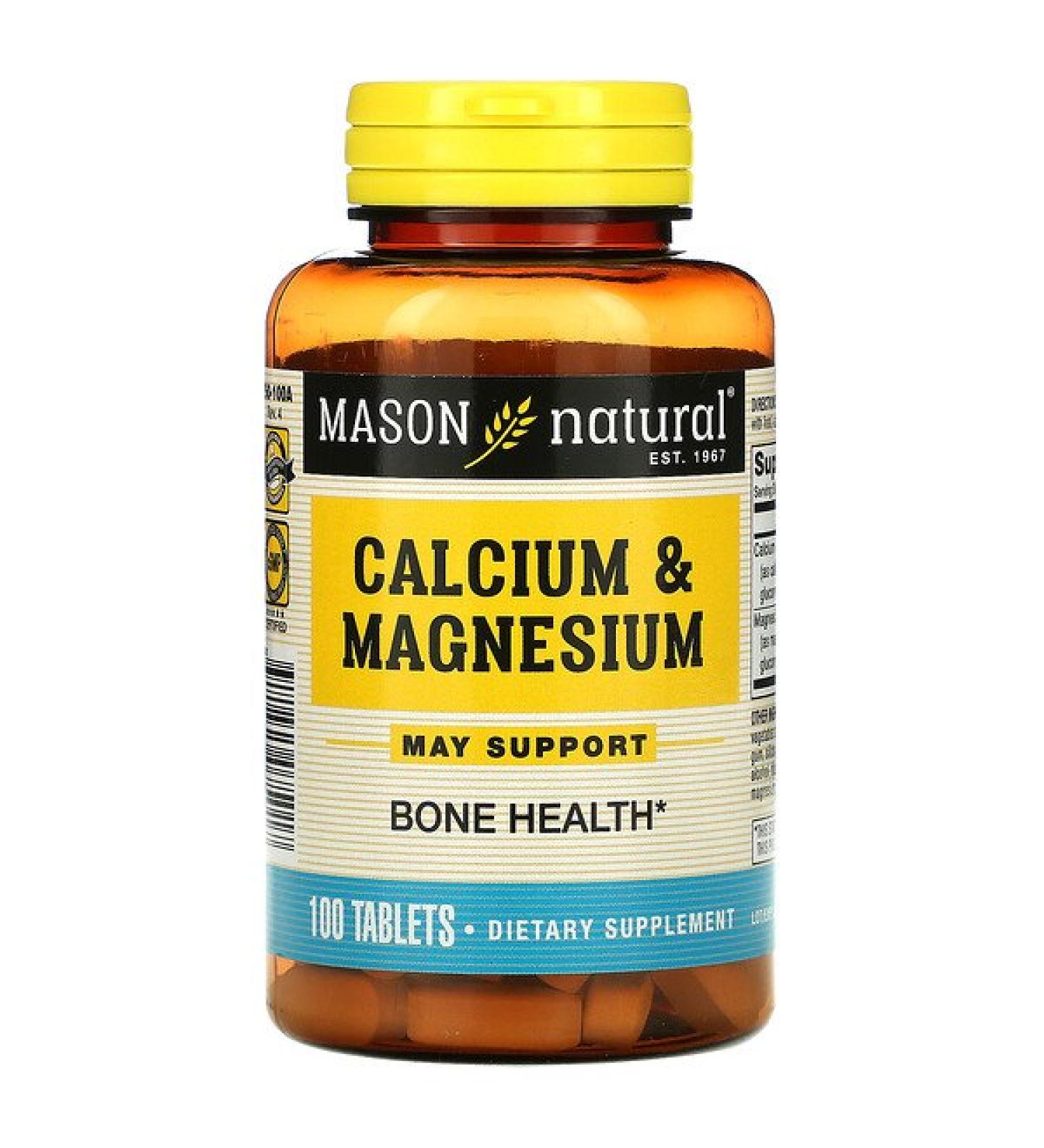 Mason Natural Calcium & Magnesium 100 Tablets
