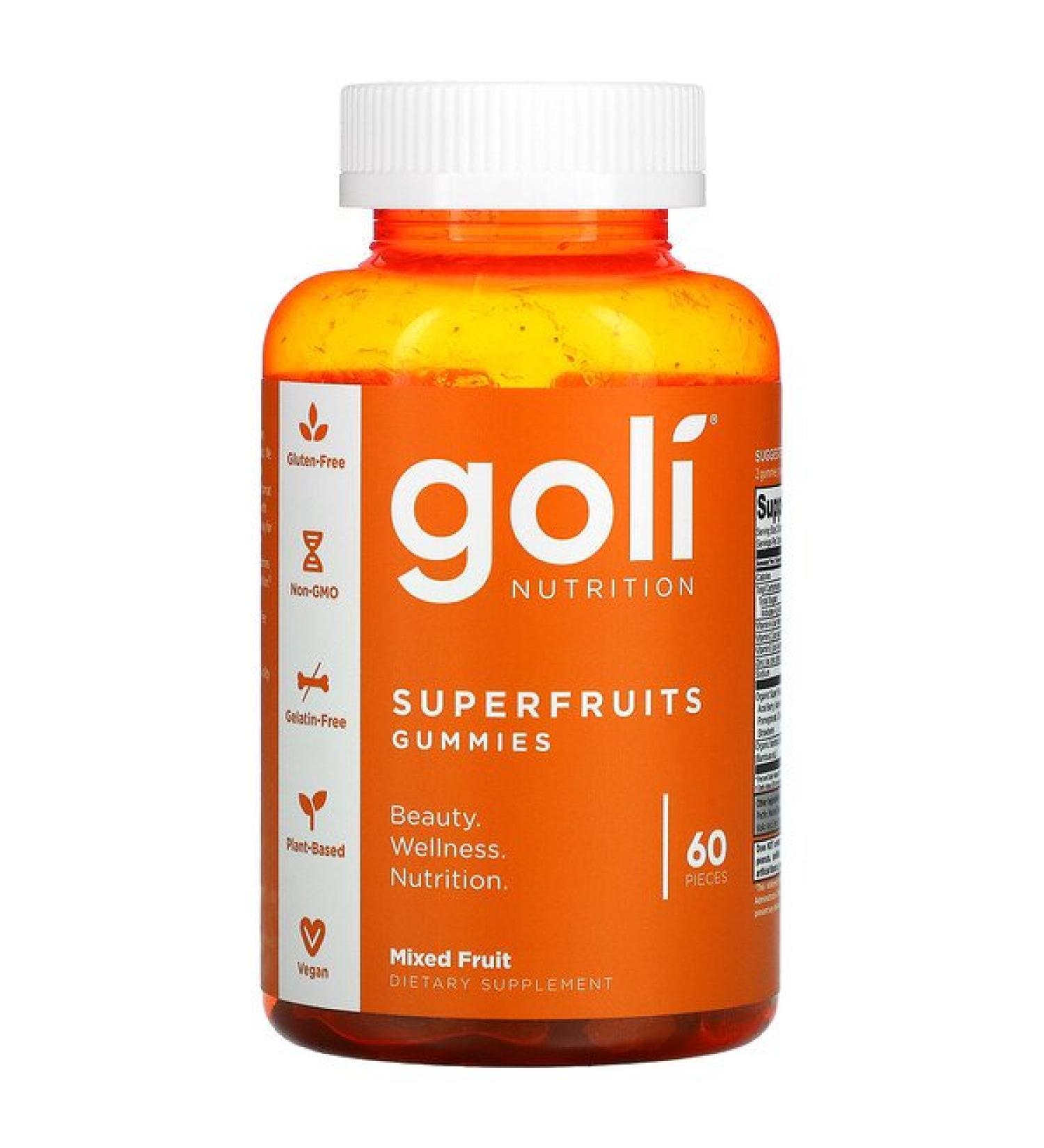 Goli Nutrition Superfruit Gummies Mixed Fruit 60 Pieces