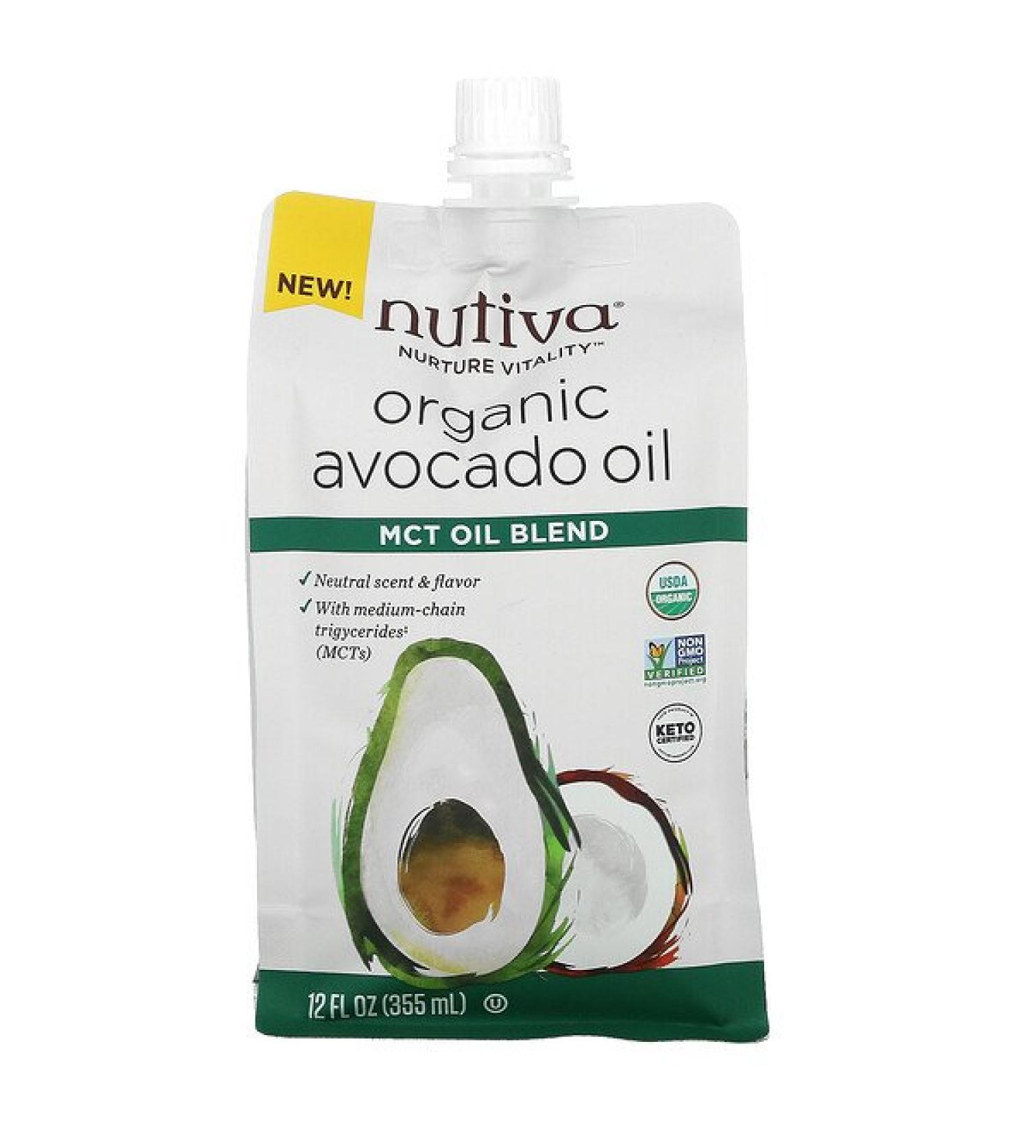 Nutiva Organic Avocado Oil MCT Oil Blend 12 fl oz (355 ml)