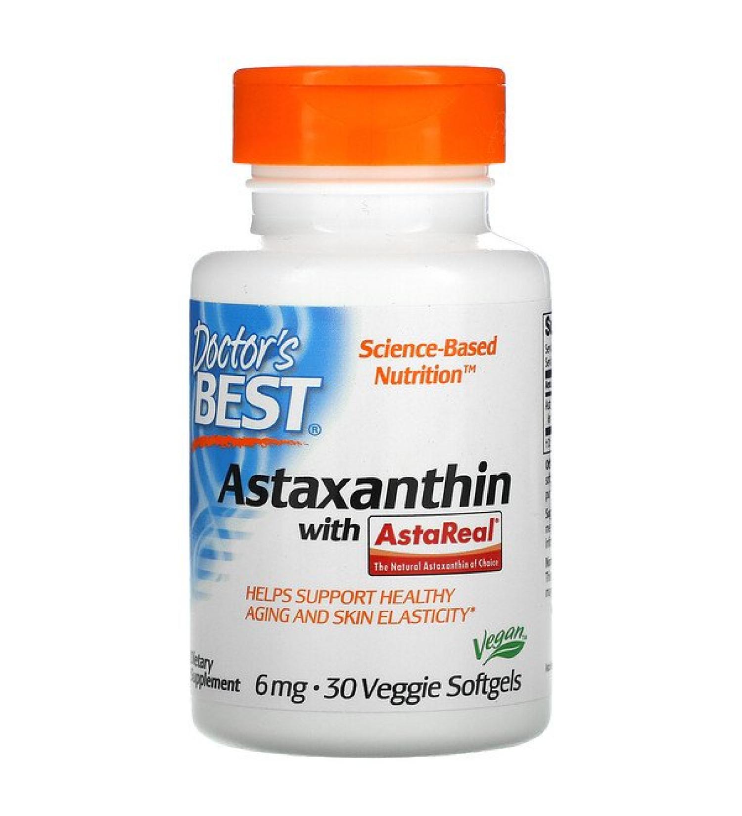 Doctor's Best Astaxanthin with AstaReal 6 mg 30 Veggie Softgels