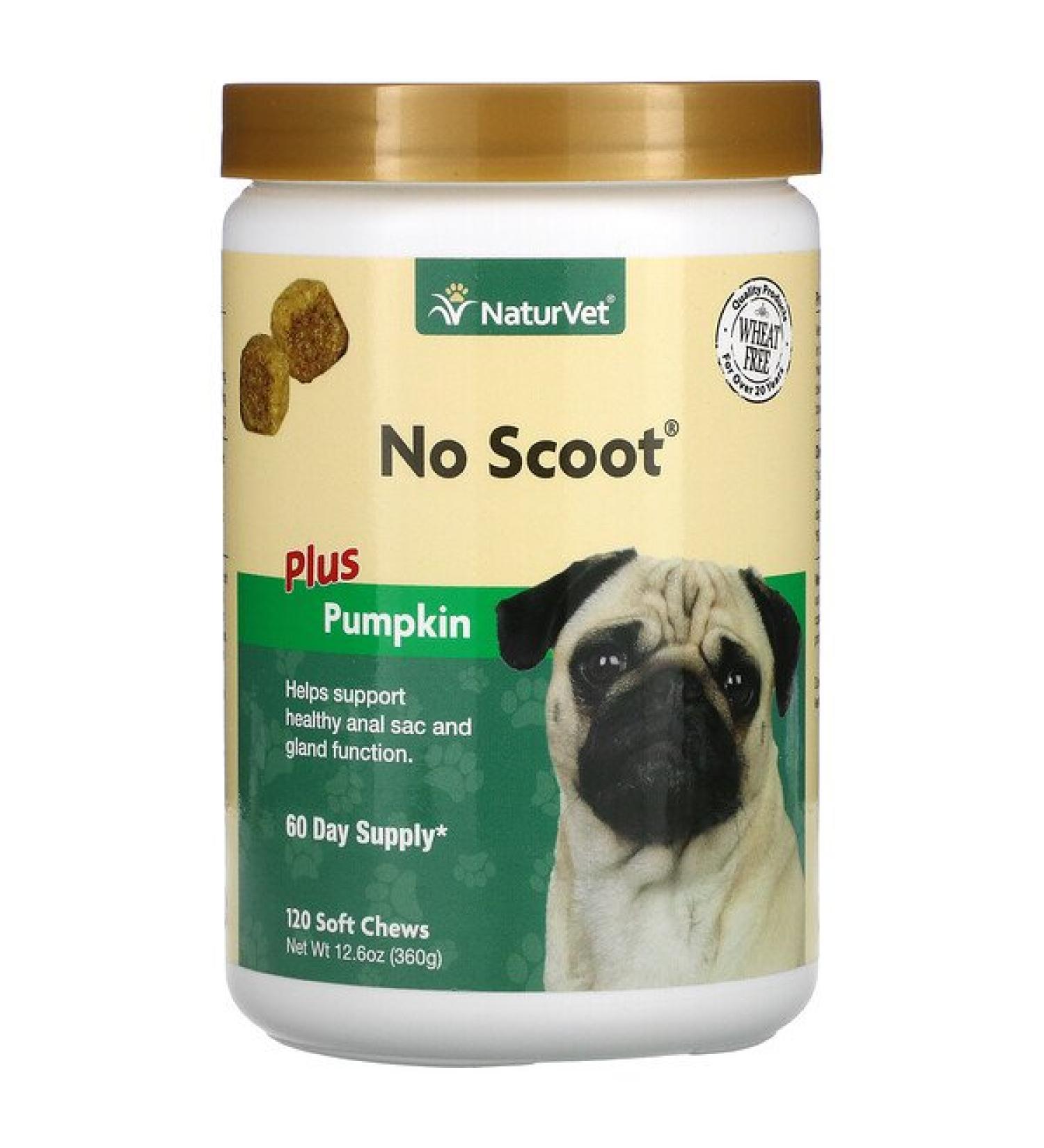 NaturVet No Scoot Plus Pumpkin For Dogs 120 Soft Chews 12.6 oz (360 g)