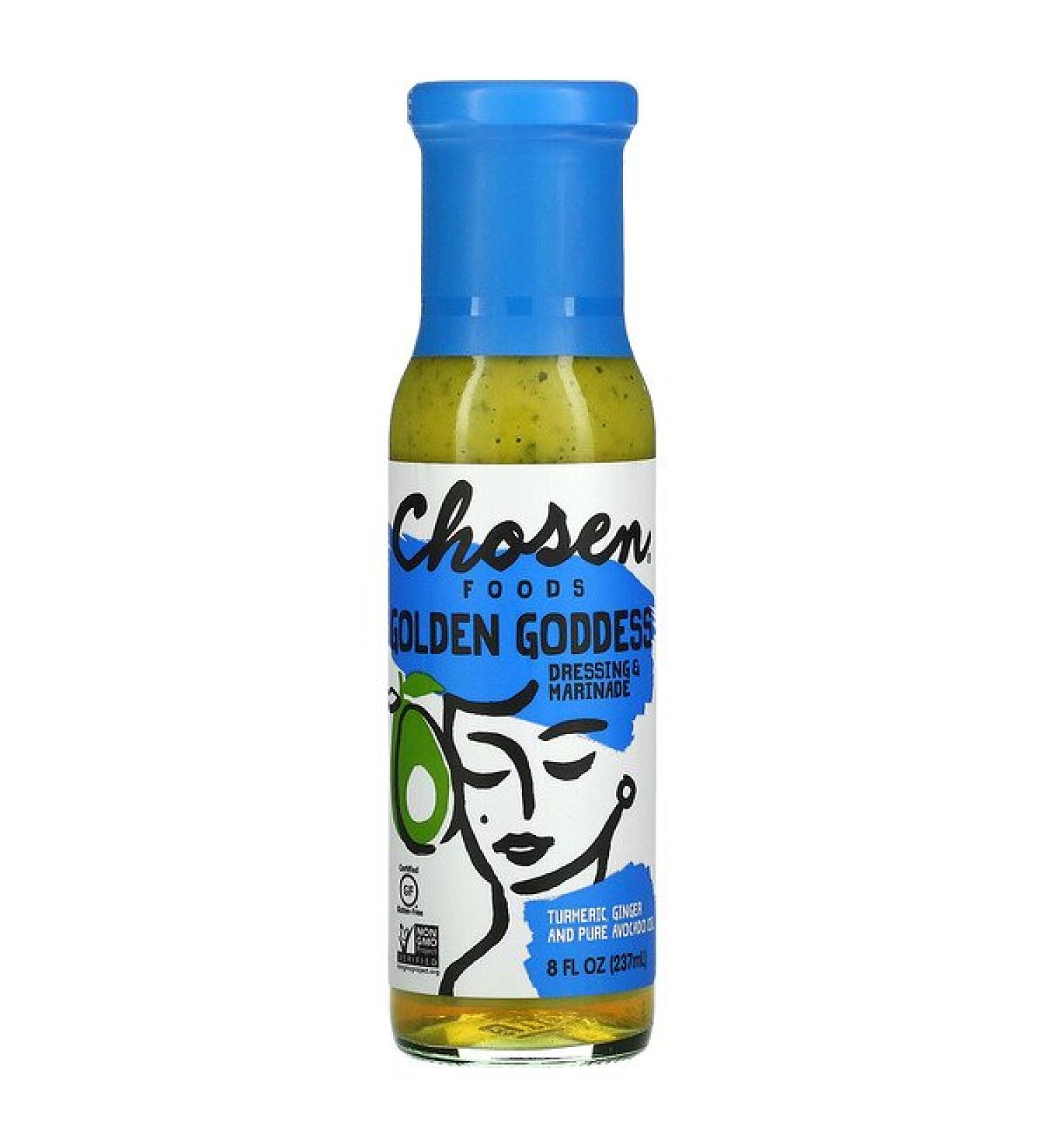 Chosen Foods Golden Goddess Dressing & Marinade Turmeric Ginger & Pure Avocado Oil 8 fl oz (237 ml)