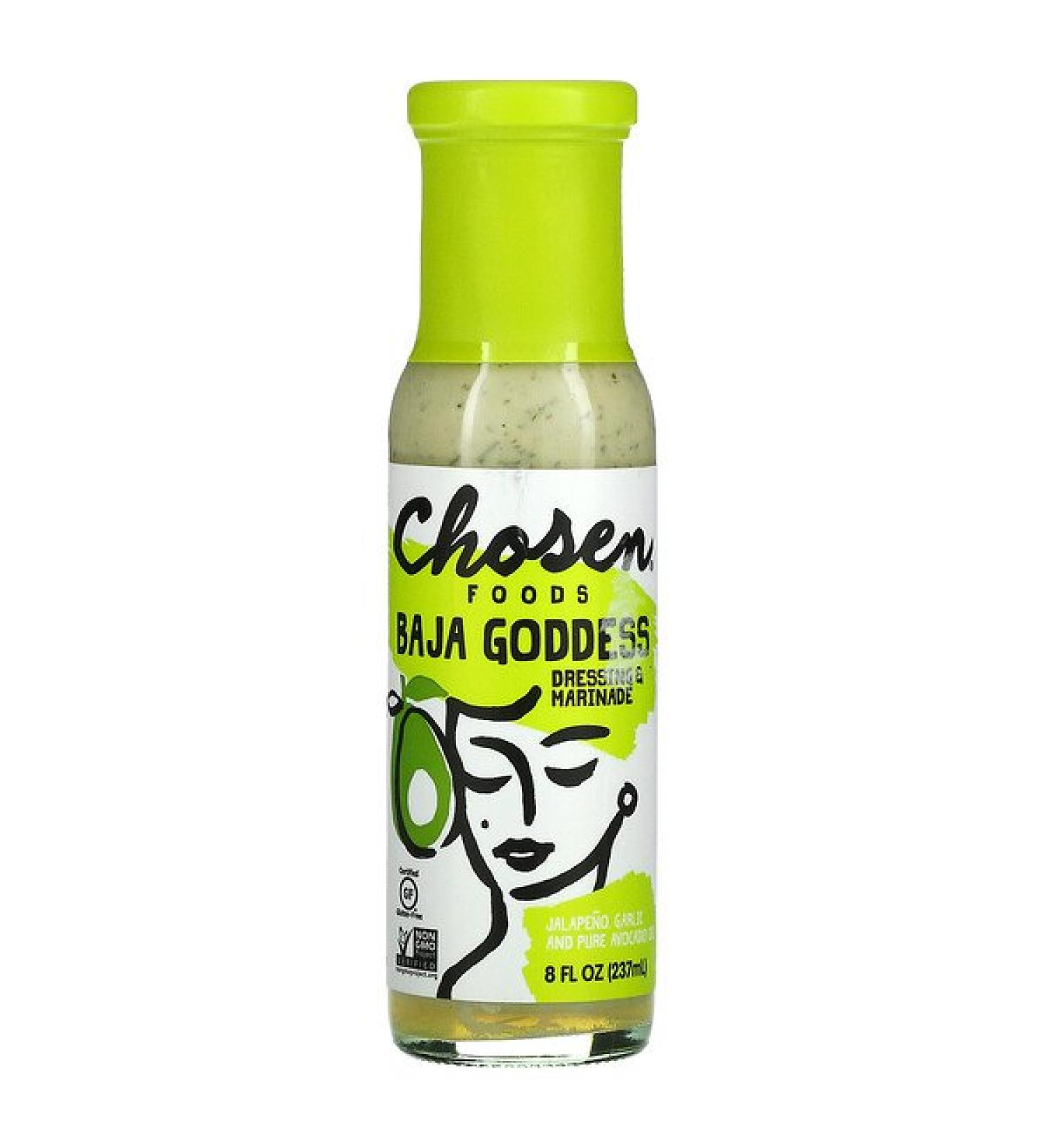 Chosen Foods Baja Goddess Dressing & Marinade Jalapeno Garlic & Pure Avocado Oil 8 fl oz (237 ml)