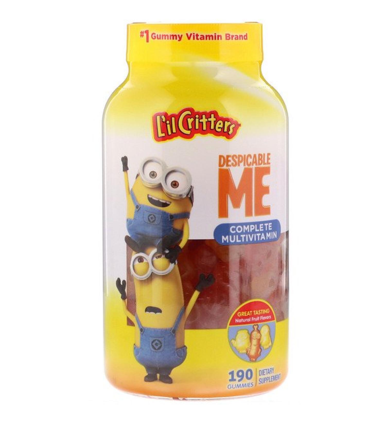 L'il Critters Despicable Me Complete Multivitamin Natural Fruit Flavors 190 Gummies