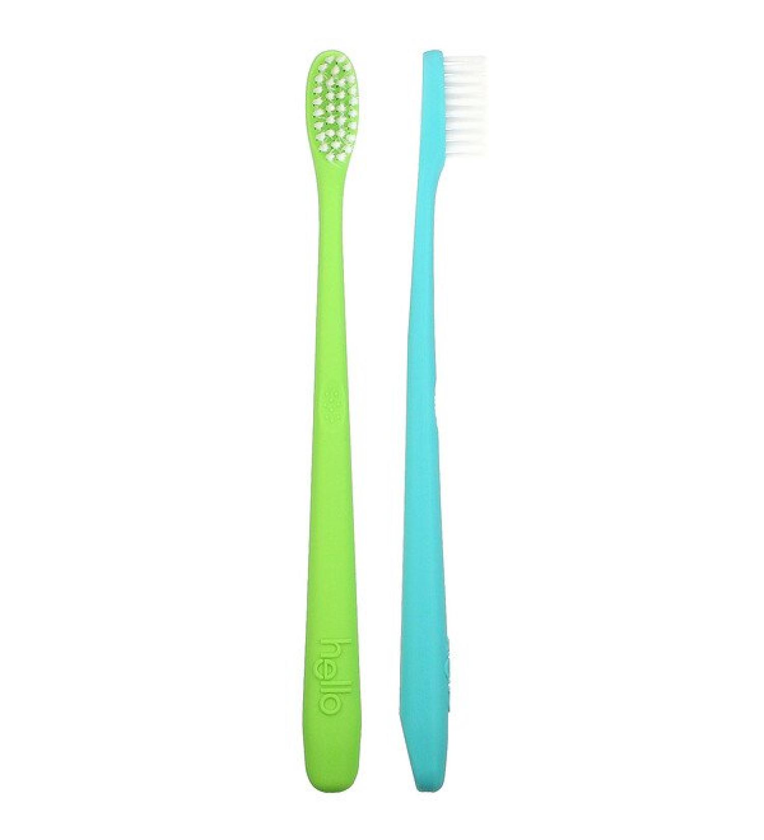 Hello BPA-Free Soft Toothbrushes - GreenBlue Set of 2 - Buy Online on GoSupps.com