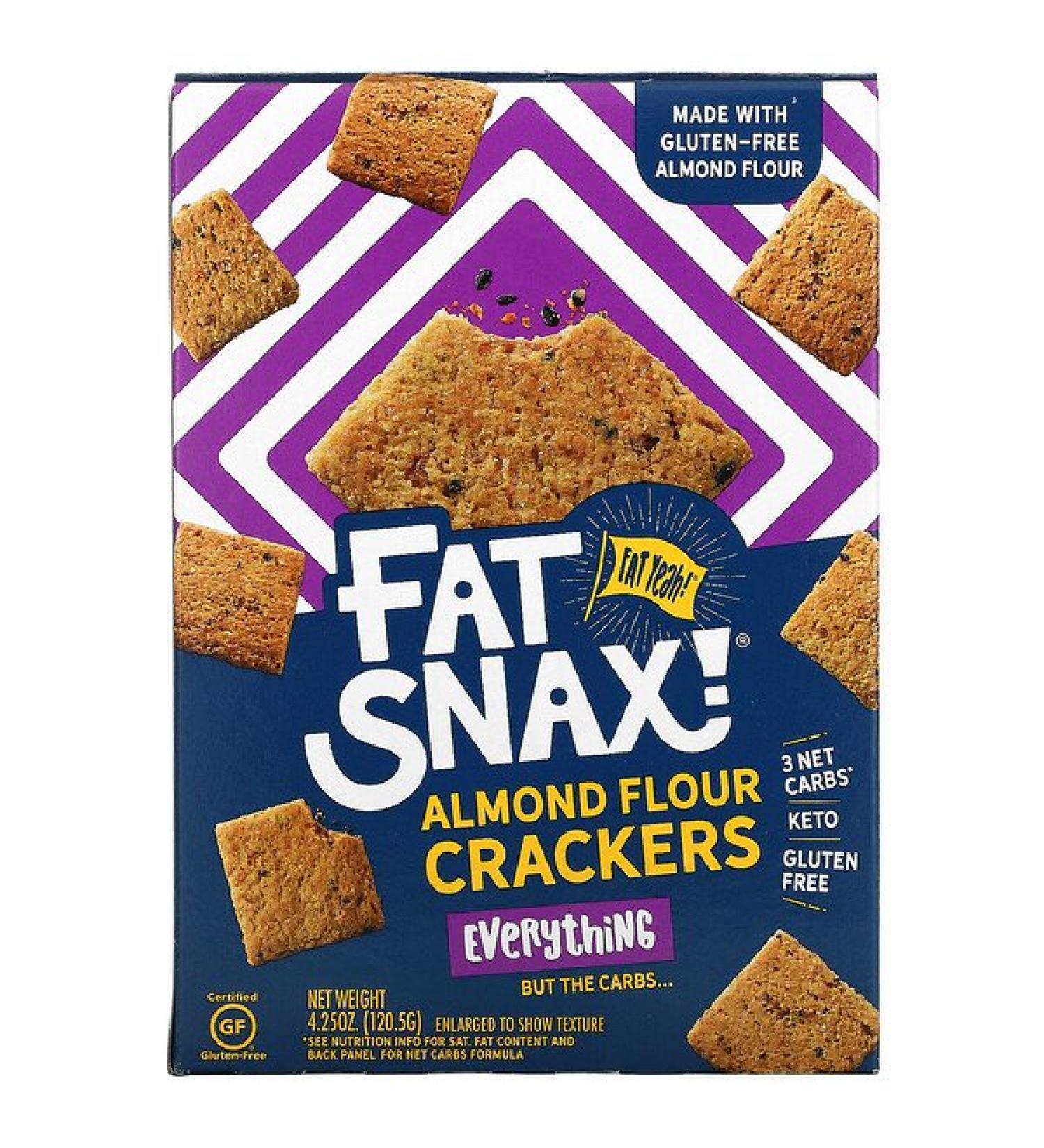 Fat Snax Almond Flour Crackers Everything 4.25 oz (120.5 g)