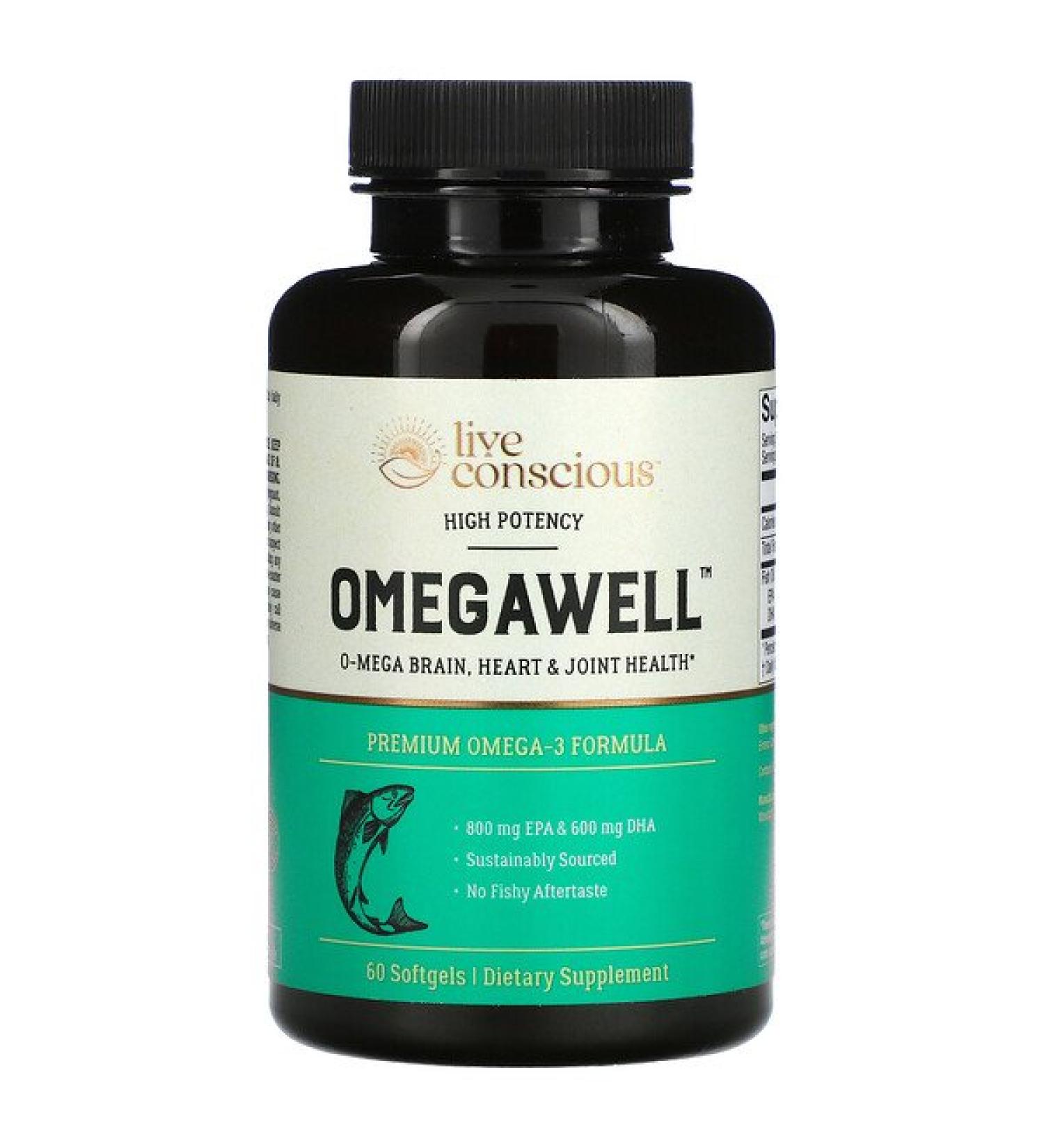 Live Conscious OmegaWell High Potency 60 Softgels