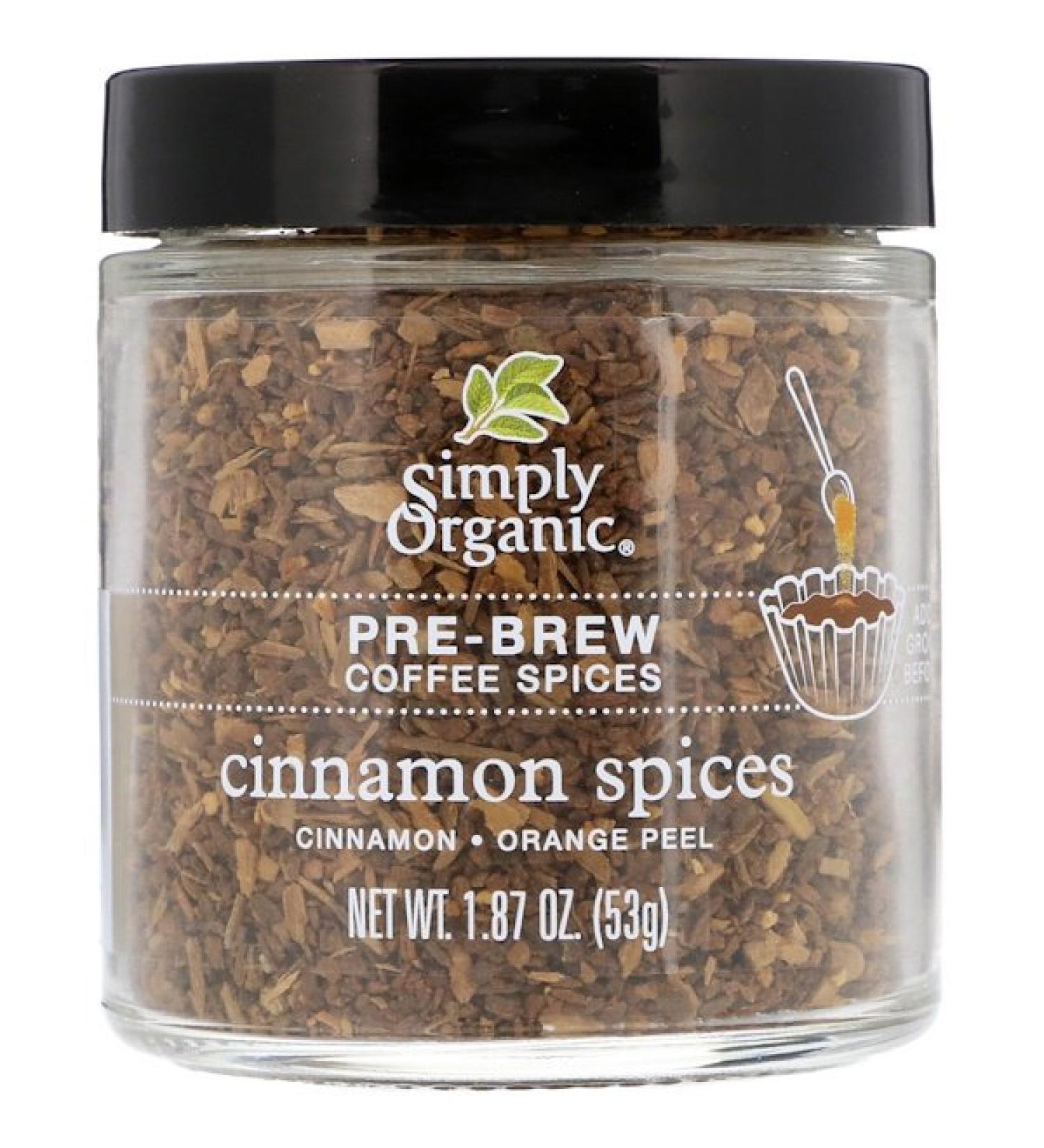 Simply Organic Pre-Brew Coffee Spice Cinnamon Spices 1.87 oz (53 g)