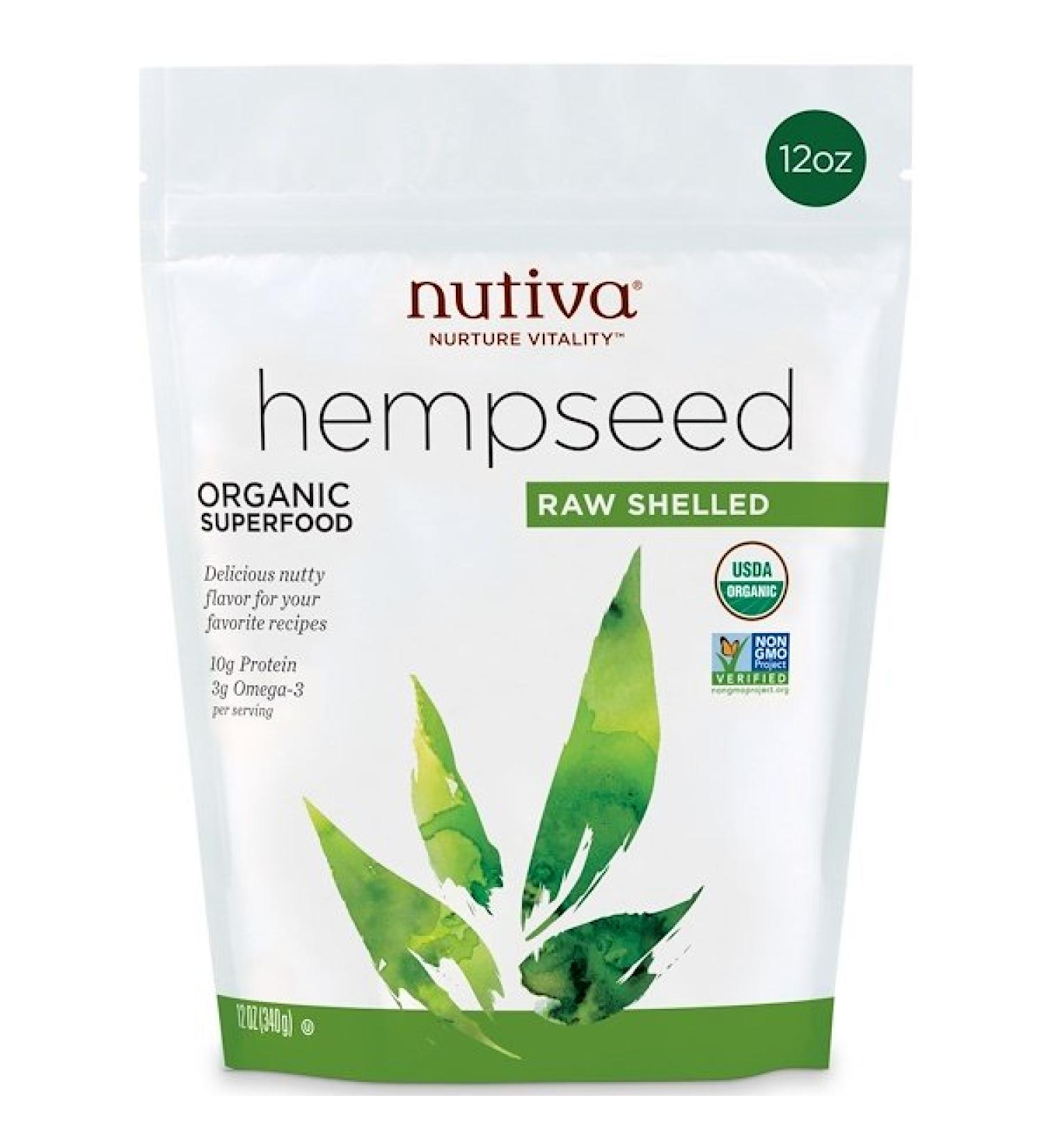 Nutiva Organic Hemp Seed Raw Shelled 12 oz (340 g)