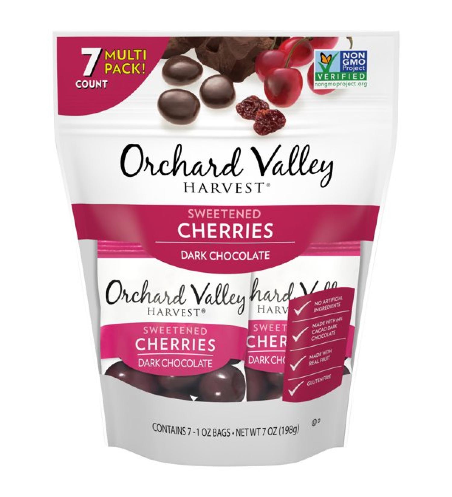 Orchard Valley Harvest Dark Chocolate Covered Cherries - 7 Count  1 oz - Delicious Snack Treats - Buy Online on GoSupps.com