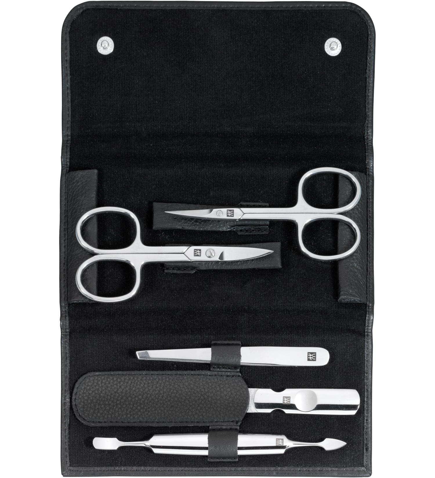 Zwilling Manik reset & Pedicureset - 5-Piece Nail Care Kit in Real Leather | Includes Combination Nail Scissors | Black - International Shipping Available - Buy Online on GoSupps.com