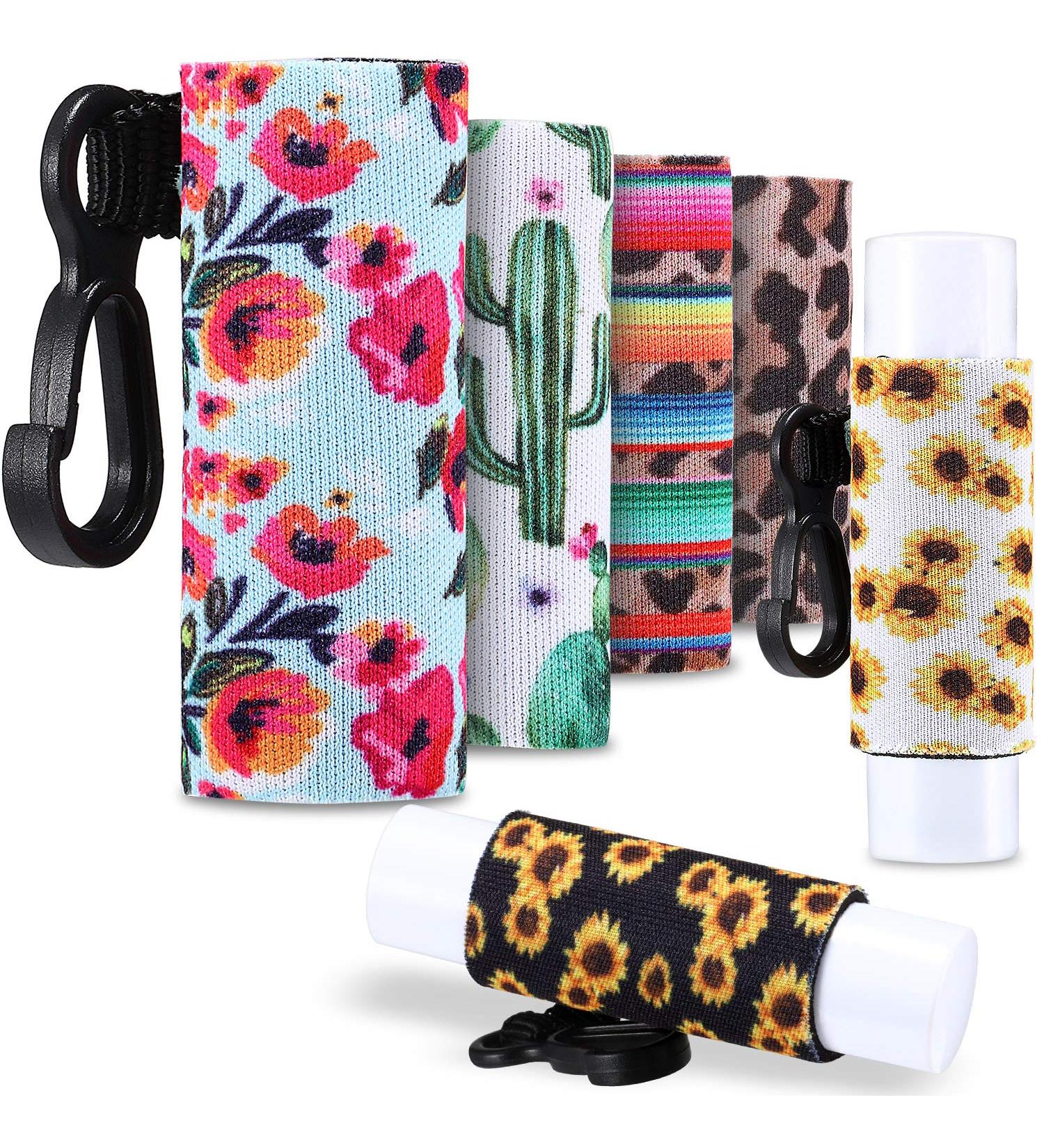 6-Pack Compact Clip-On Chapstick Holder Keychain - Neoprene Lip Balm Sleeve in 6 Colors for Women on the Go - Buy Online on GoSupps.com