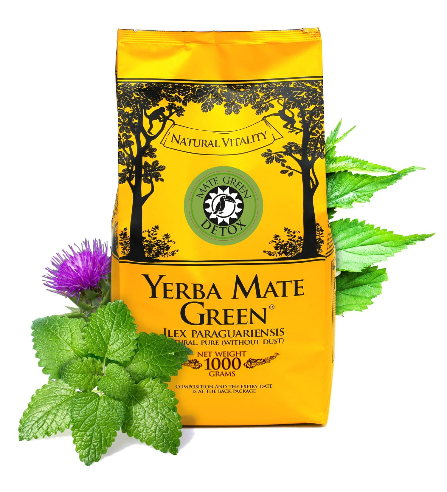 Buy Mate Green Tea - Detox Brazilian Blend with Nettle & Lemon Balm | 1000g | Gluten-Free & Vegan Coffee Alternative - Buy Online on GoSupps.com