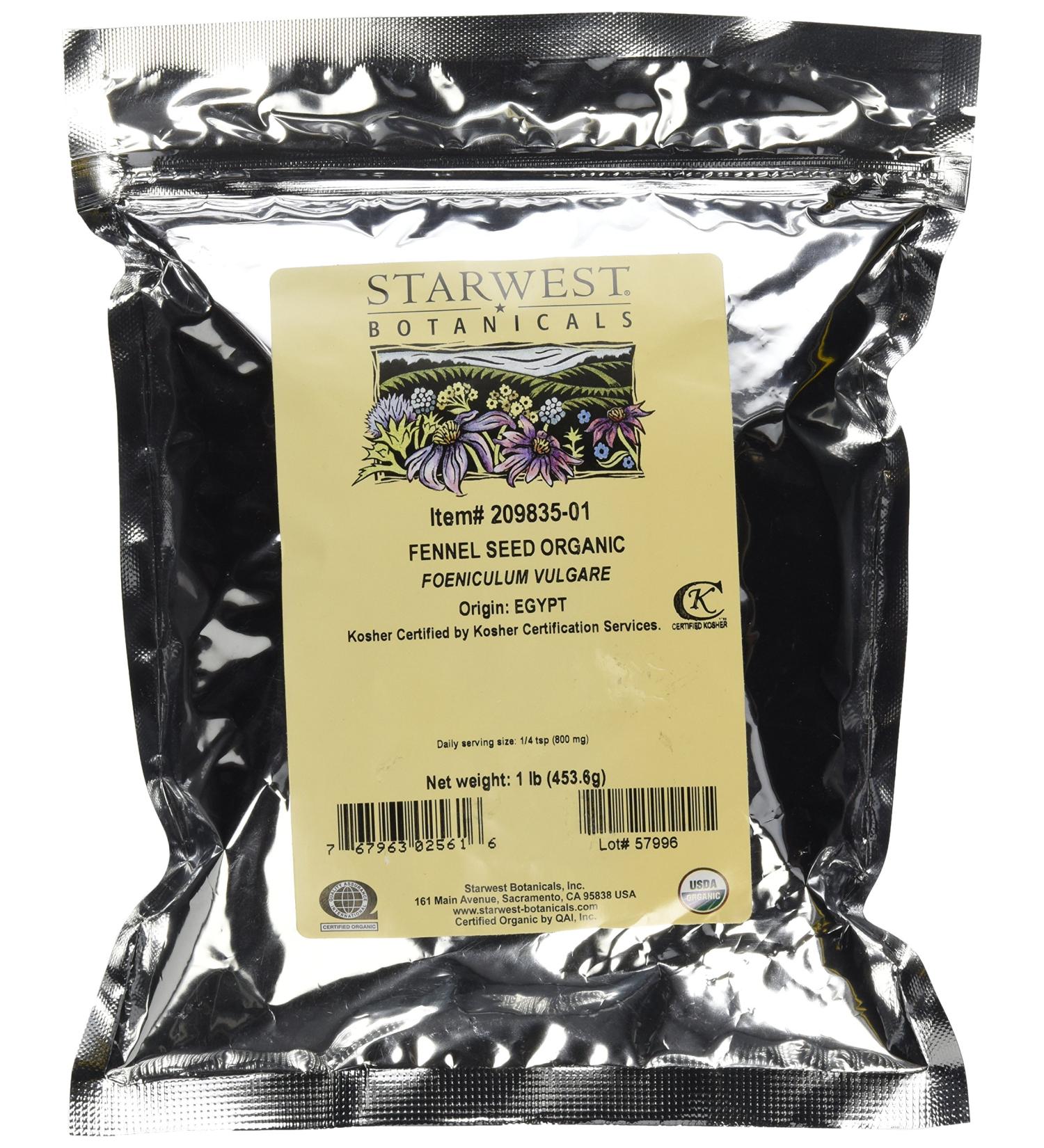 Starwest Botanicals Organic Fennel Seed  1 lb (453.6 g)