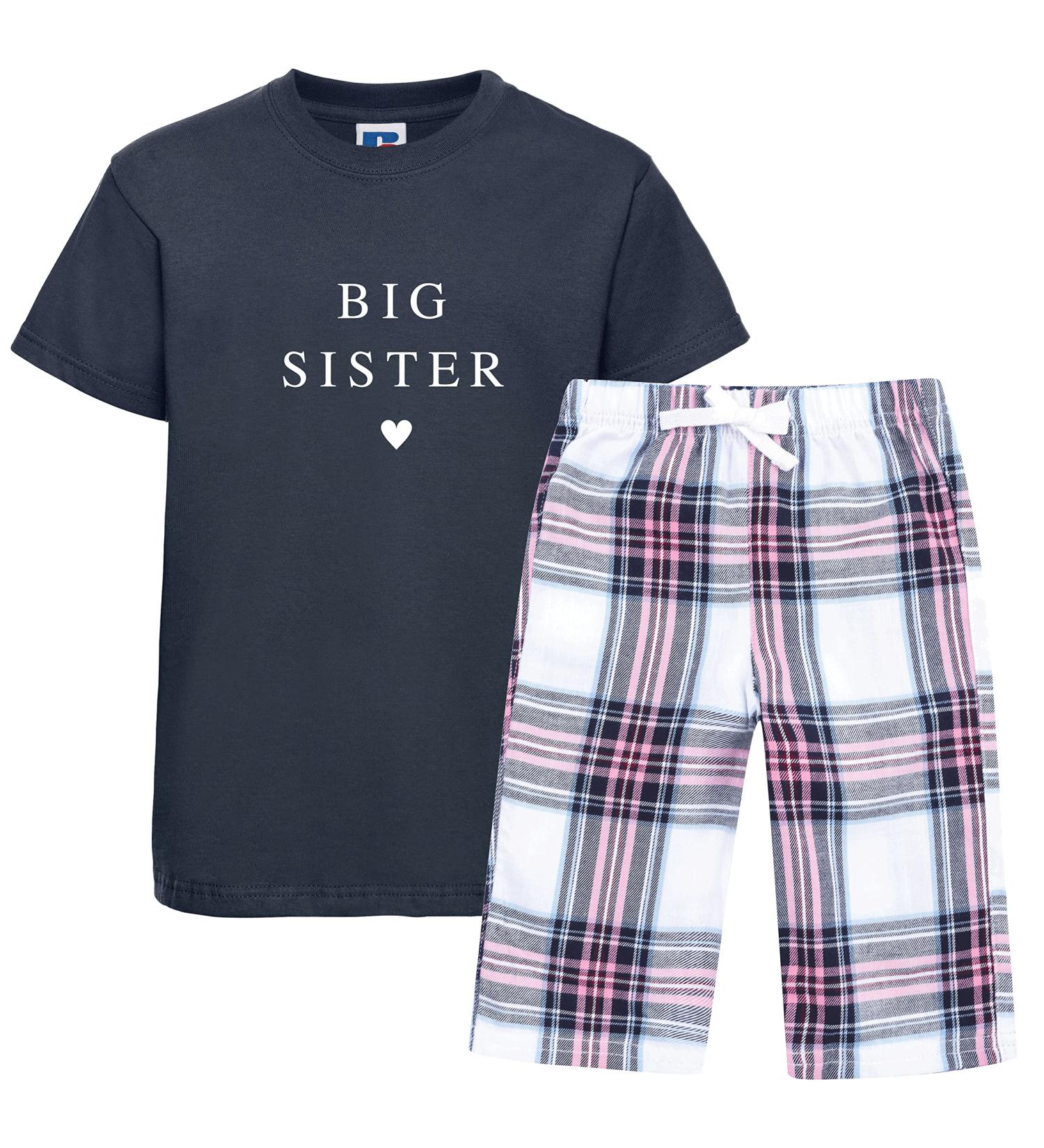 Creations by Chameleon Kids Big Sister to be Pyjamas pink Tartan Red Tartan Kids Pyjamas New Baby Arrival Gift 0/6mths Pink Tartan