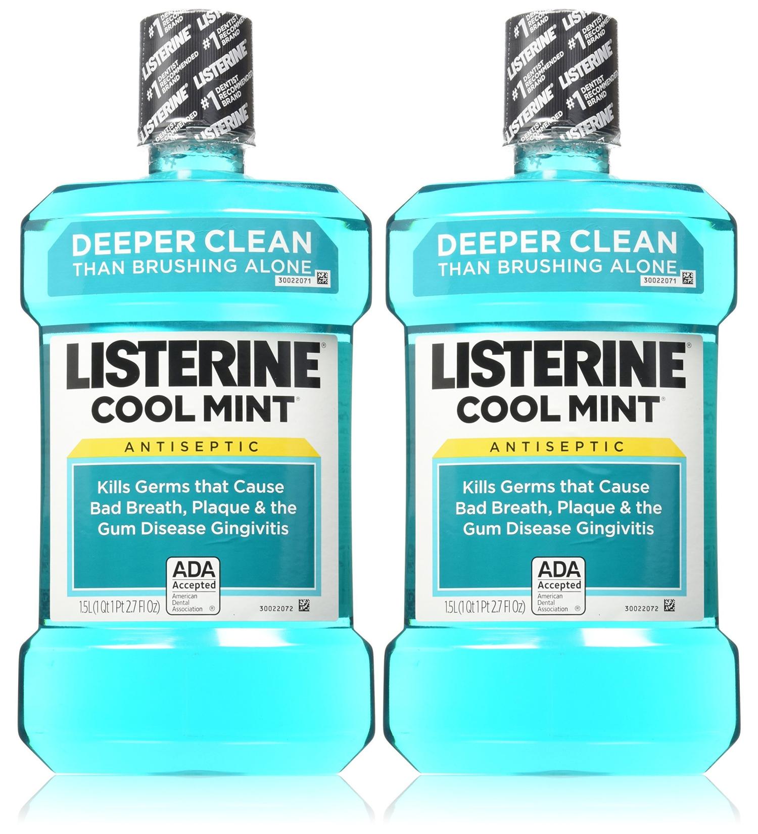 Listerine Antiseptic Cool Mint Mouthwash 1.5 L 50.72 oz (Pack of 2) - 100.44 Fl Oz Total - Buy Online on GoSupps.com