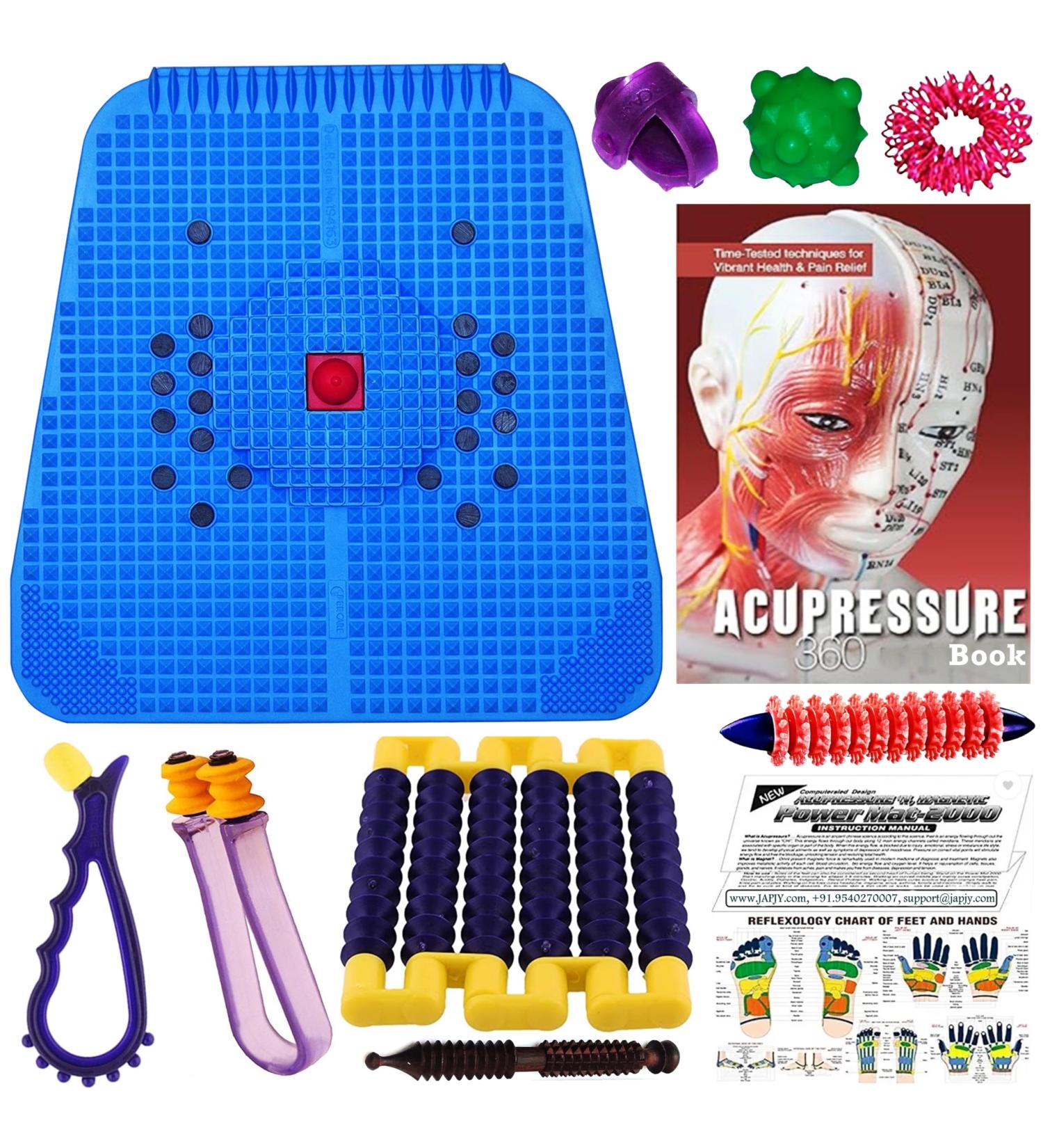 Japjy Elite B Akupressurmatte Set - Full Body Therapy with Magnets Pyramids Sujok Ring & Massagers for Ultimate Relaxation | International Shipping Available - Buy Online on GoSupps.com