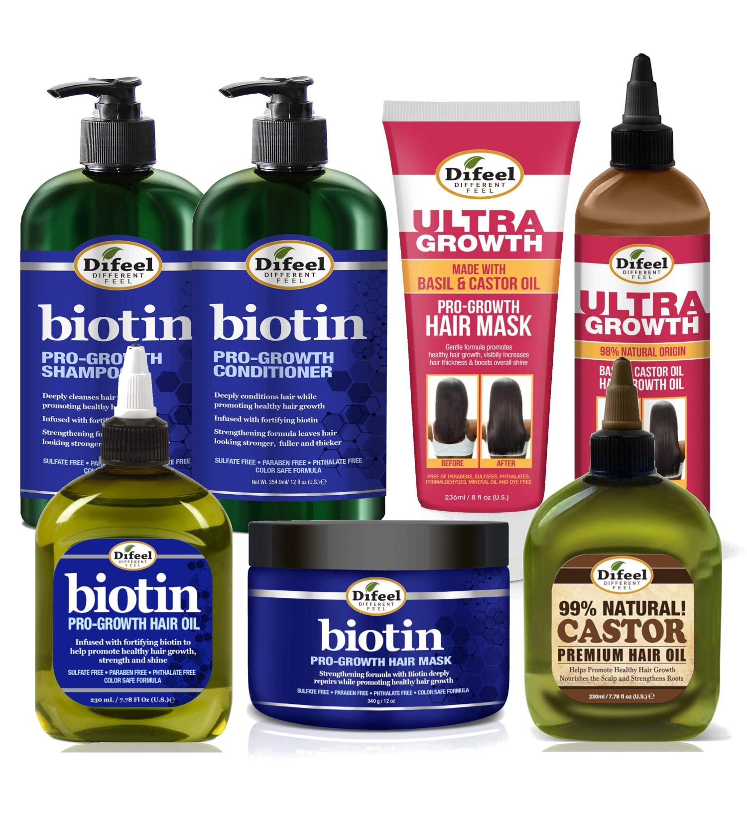 Difeel Biotin Ultra Growth Beauty Bomb 7-Piece Set for Hair Growth - Enhance and Strengthen Your Hair Naturally - Buy Online on GoSupps.com