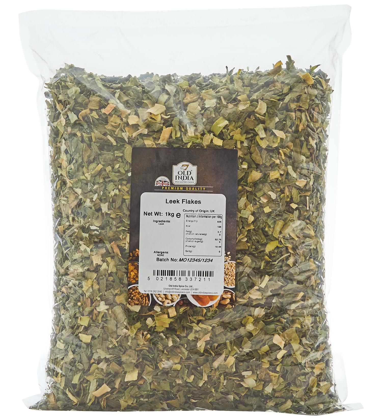 Old India Leek Flakes 1 Kg - Premium Quality Leek Flakes for Culinary Delights - Buy Online on GoSupps.com