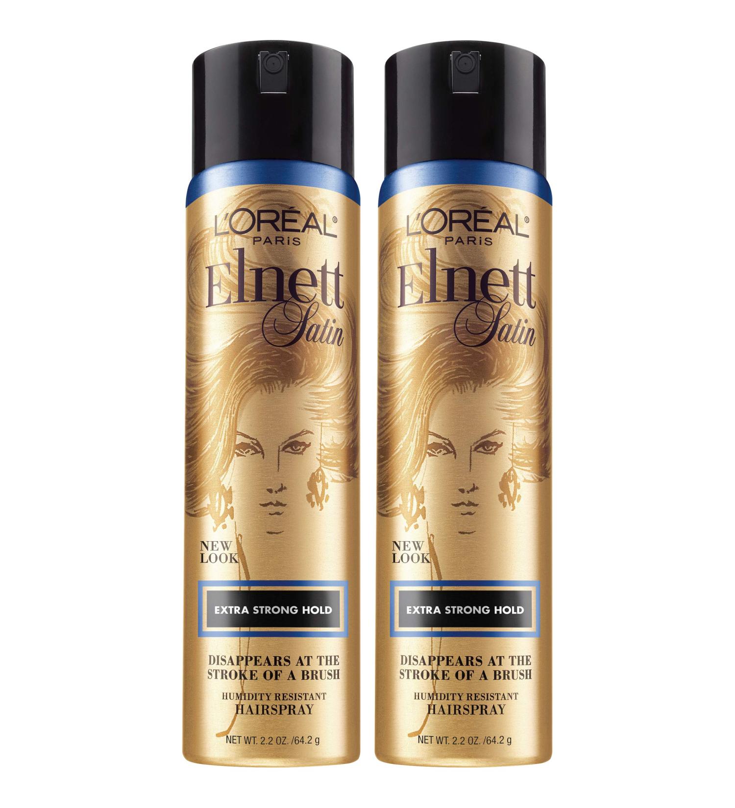 L'Oreal Paris Hair Care Elnett Extra Strong Hold Travel Size Hairspray Long Lasting Plus Humidity Resistant Hair Spray 2.2 Ounce (2 Count) Unscented 2.2 Ounce (Pack of 2) - Buy Online on GoSupps.com