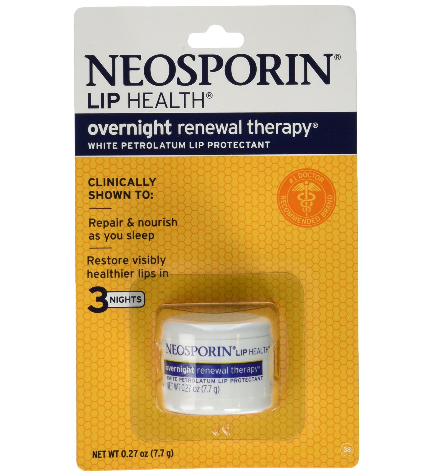Neosporin Overnight Lip Health Renewal Therapy 0.27 Ounce Jar (8ml)pack of 4