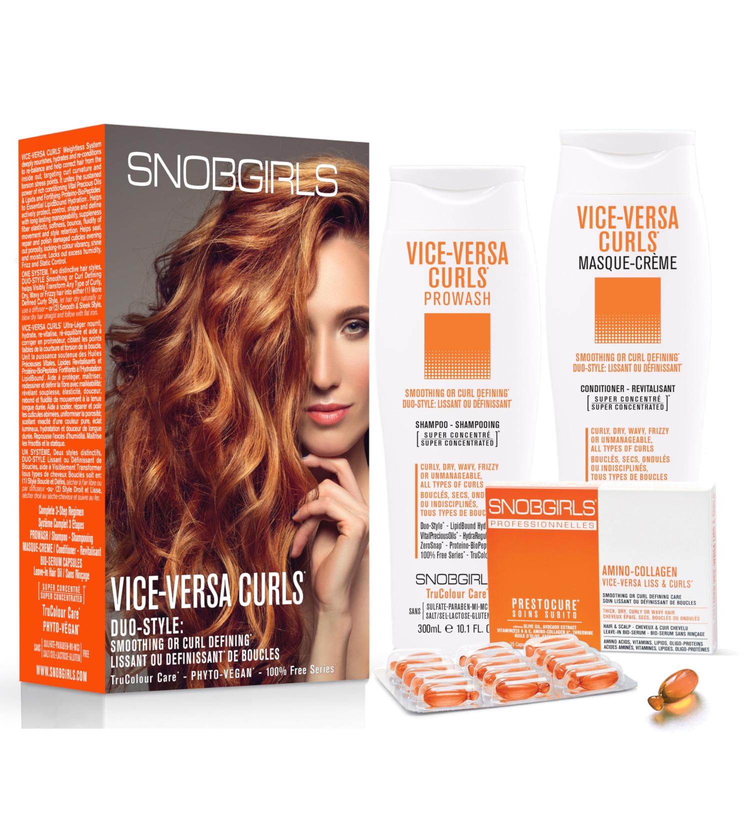 VICE-VERSA CURLS Vegan Curl Enhancer Set | Shampoo Conditioner & Oil for Curly Wavy Frizzy Hair - Perfect for All Curl Types - Buy Online on GoSupps.com