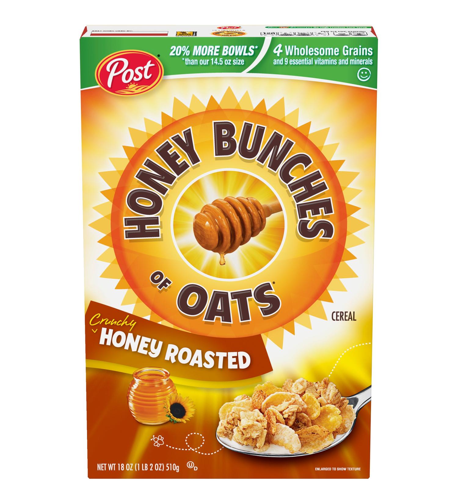 Post Honey Bunches of Oats Crunchy Honey Roasted Cereal 18 Ounce (Pack of 1) Box Crunchy Honey Roasted 1.12 Pound (Pack of 1) - Buy Online on GoSupps.com