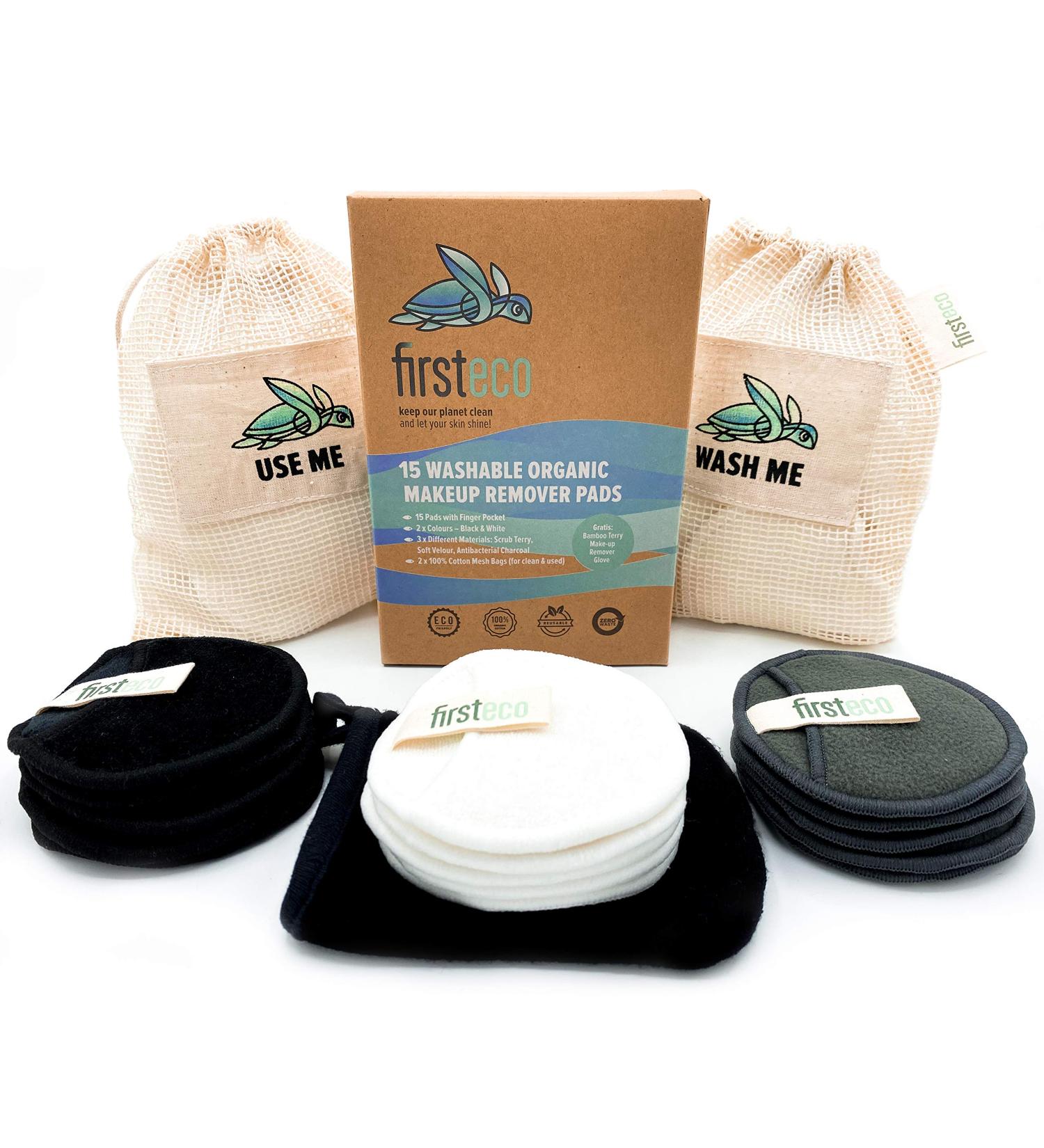 Sliming Pads Premium Set - 19 pcs Bamboo & Cotton Washable Makeup Remover with Laundry Bags & eBook | Eco-Friendly Sustainable Zero Waste Products - Buy Online on GoSupps.com