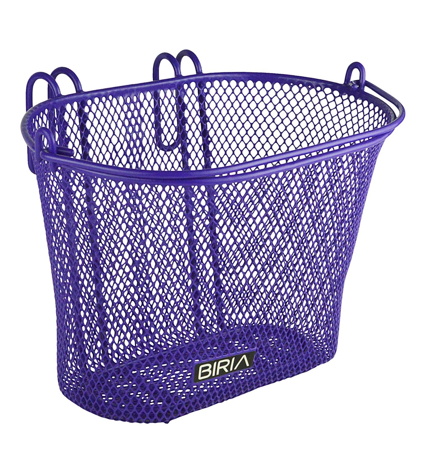BIRIA Purple Children's Front Bike Basket with Hooks - Removable Wire Mesh Small Kids Bicycle Basket - Buy Online on GoSupps.com
