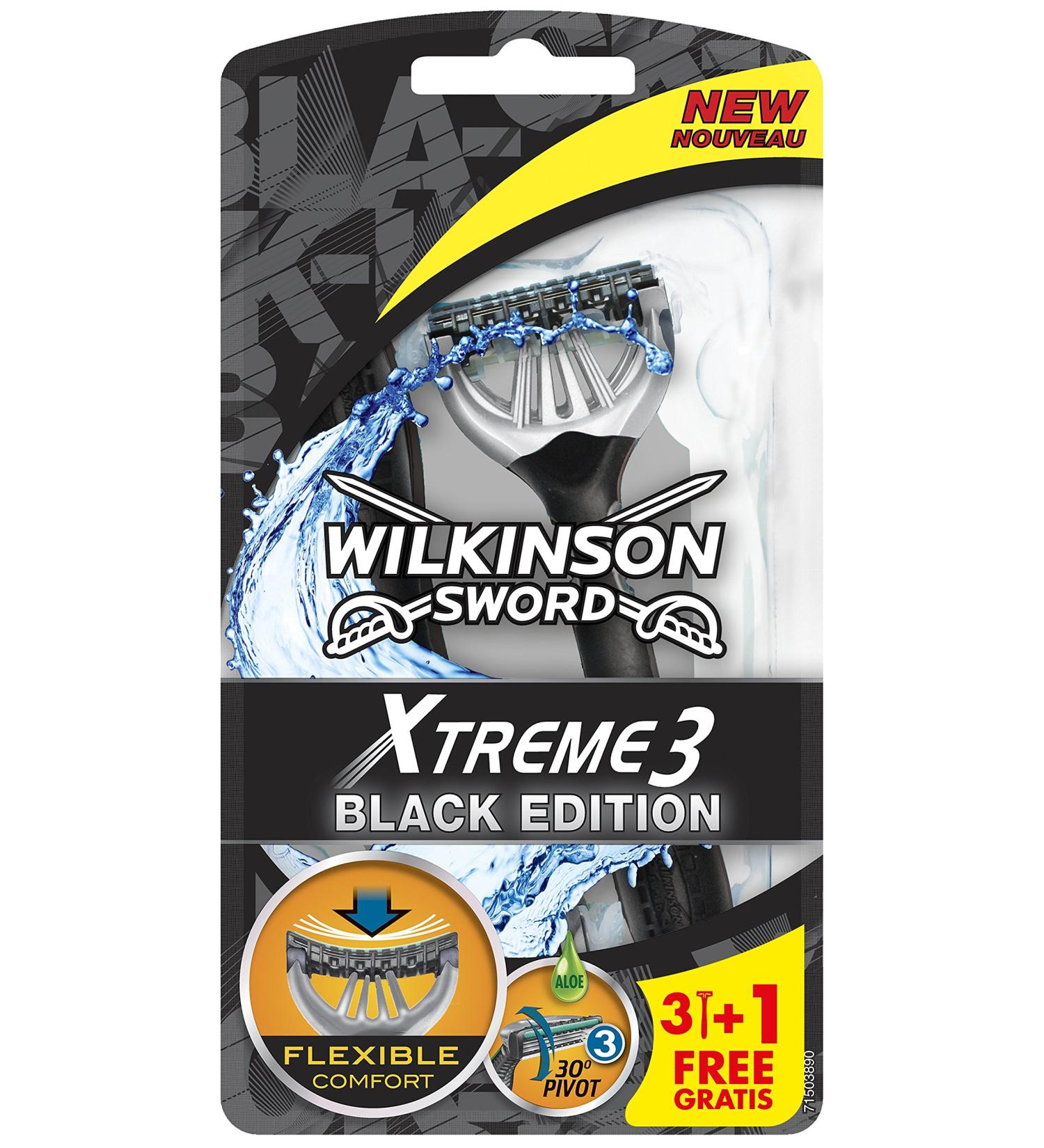 Wilkinson Sword Xtreme 3 Black Edition disposable razors 3 pieces + 1 free