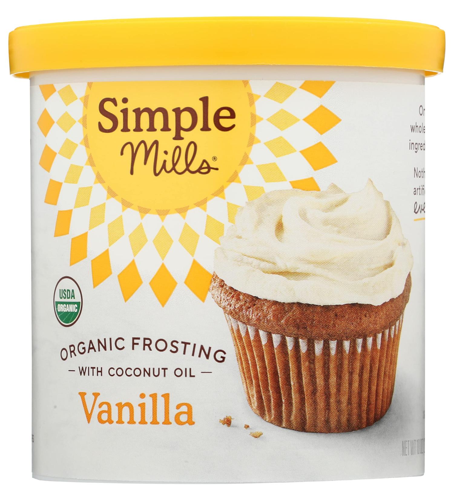 Simple Mills Organic Frosting  Vanilla - Gluten Free  Vegan  Made with Organic Coconut Oil  10 Ounce (Pack of 1) Vanilla 10 Ounce (Pack of 1) - Buy Online on GoSupps.com
