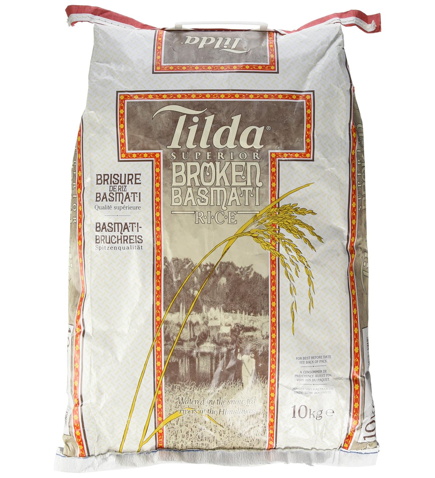 Tilda Basmati Rice Broken SK - 10 kg Pack | Authentic Indian Long Grain Rice for International Shipping - Buy Online on GoSupps.com