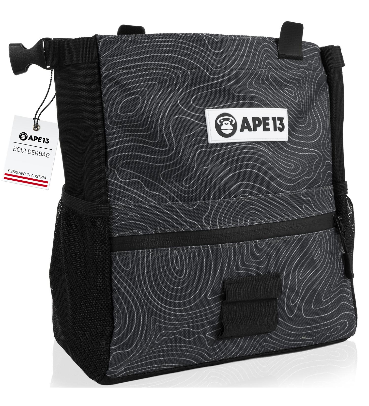 APE13 Chalkbag Boulder Set - Premium Chalk Bag Brush & Chalk for Bouldering - Perfect Gift & Ample Space for Accessories - Buy Online on GoSupps.com