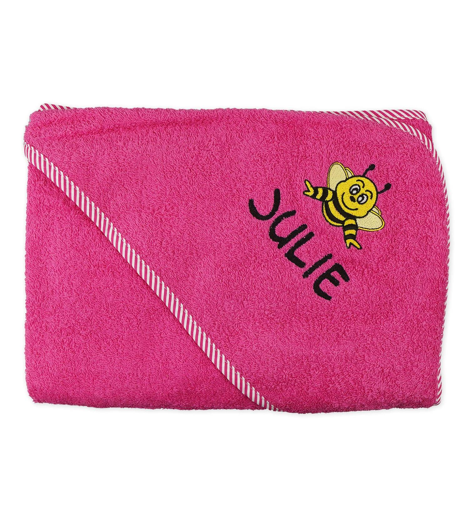 Personalized Wolimbo Hooded Towel for Babies & Children - Pink (100x100 cm) | Custom Name & Motif - Buy Online on GoSupps.com
