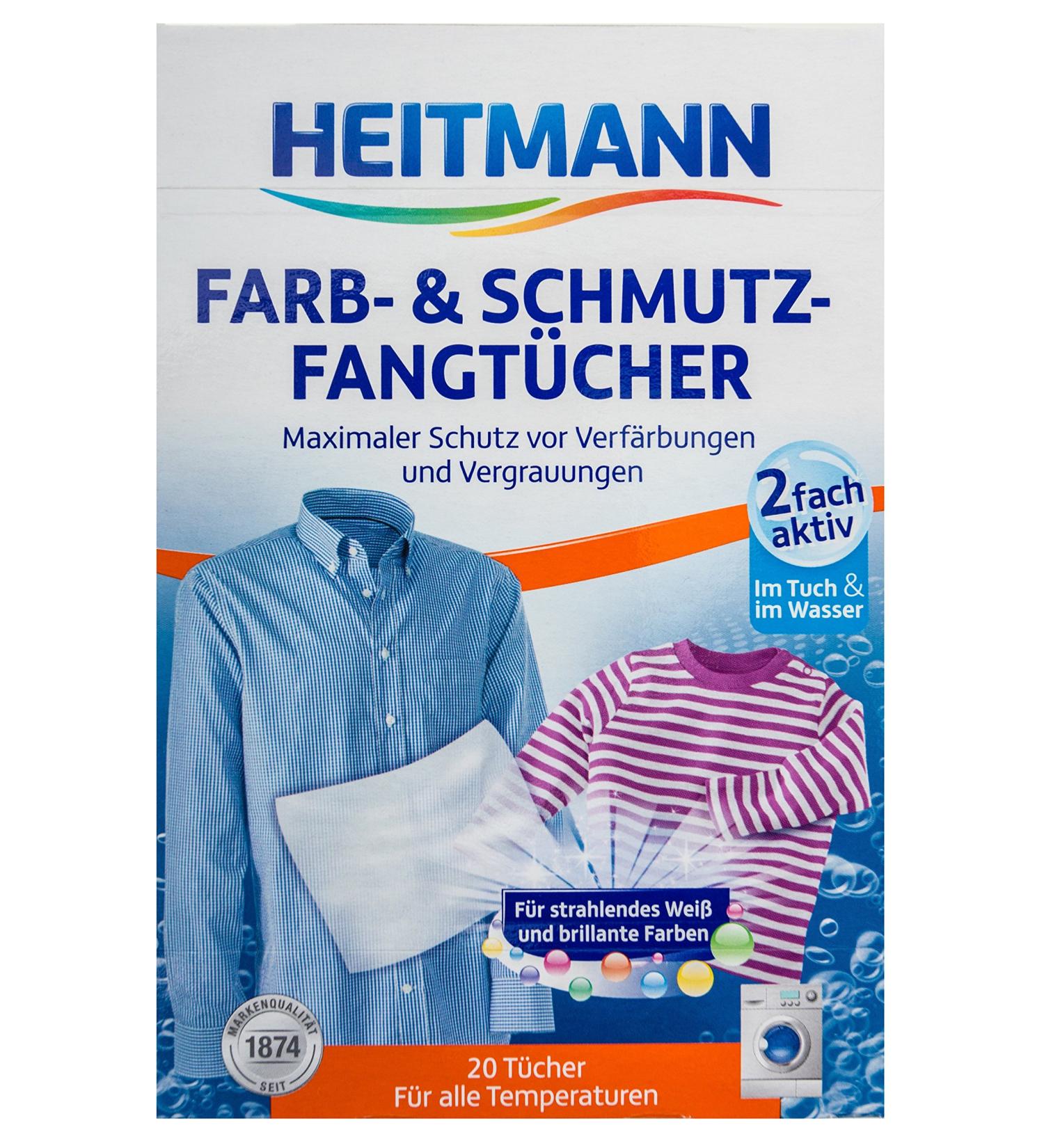 Heitmann colour and dirt catcher cloths double active laundry protection against discolouration and greying 1x20 pieces 1 pack