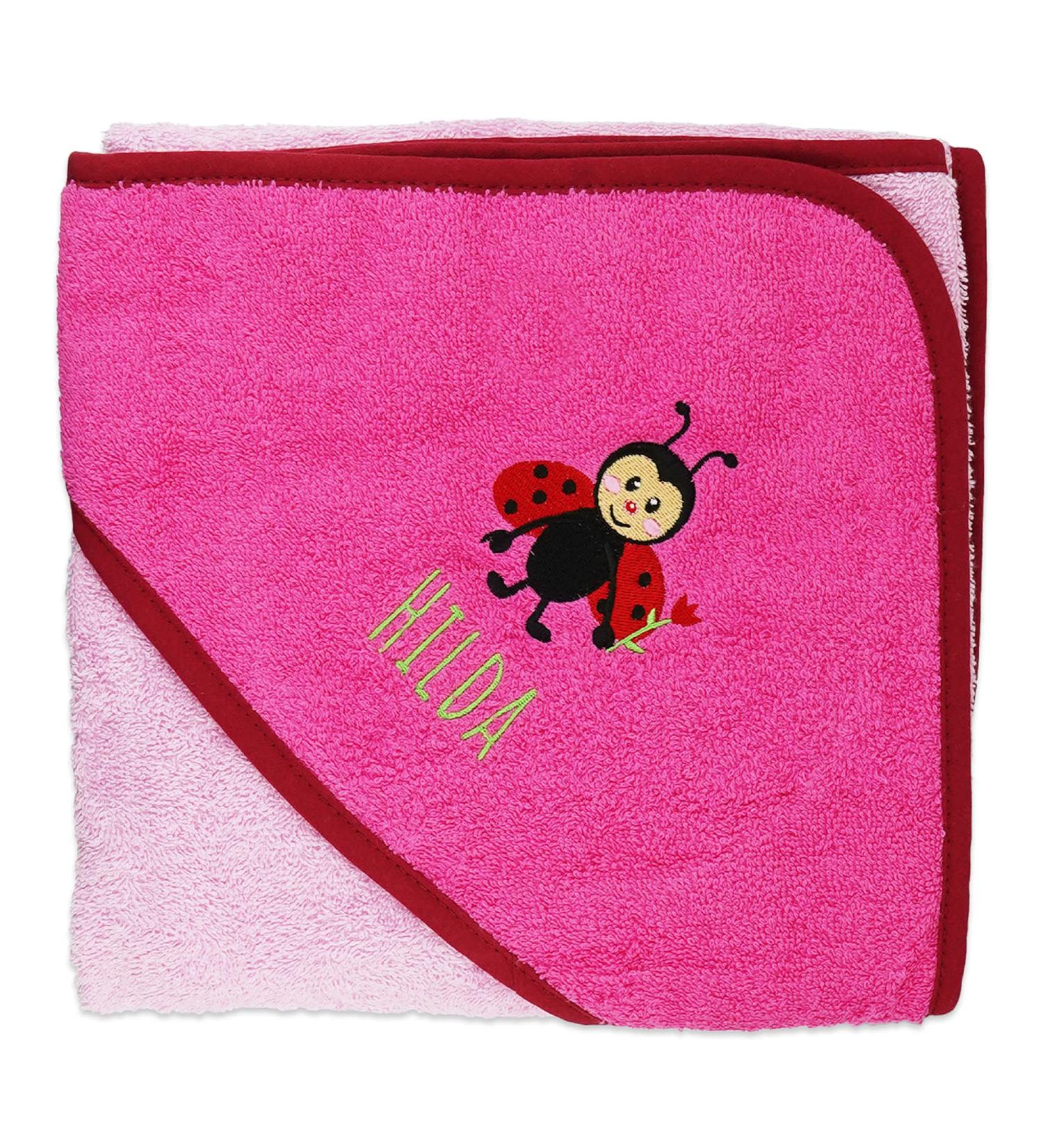 Personalized Wolimbo Hooded Towel for Babies & Children - Old Pink 140x140 cm | Custom Name & Motif - Buy Online on GoSupps.com