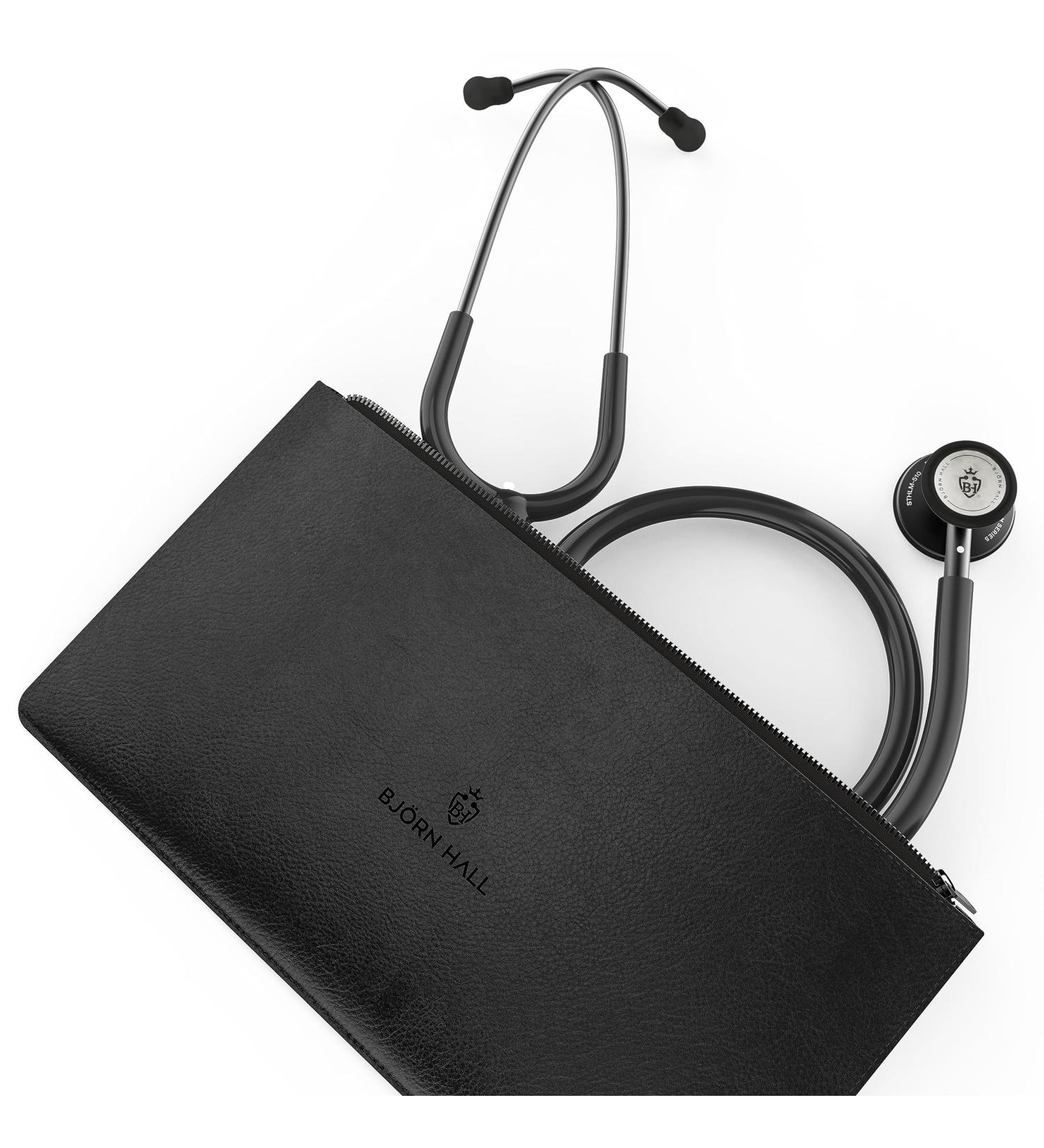 Scandinavian Classic Matte Black Stethoscope - Lightweight 5.1oz Dual Head Chestpiece 29in Black Tube for Nursing - Buy Online on GoSupps.com