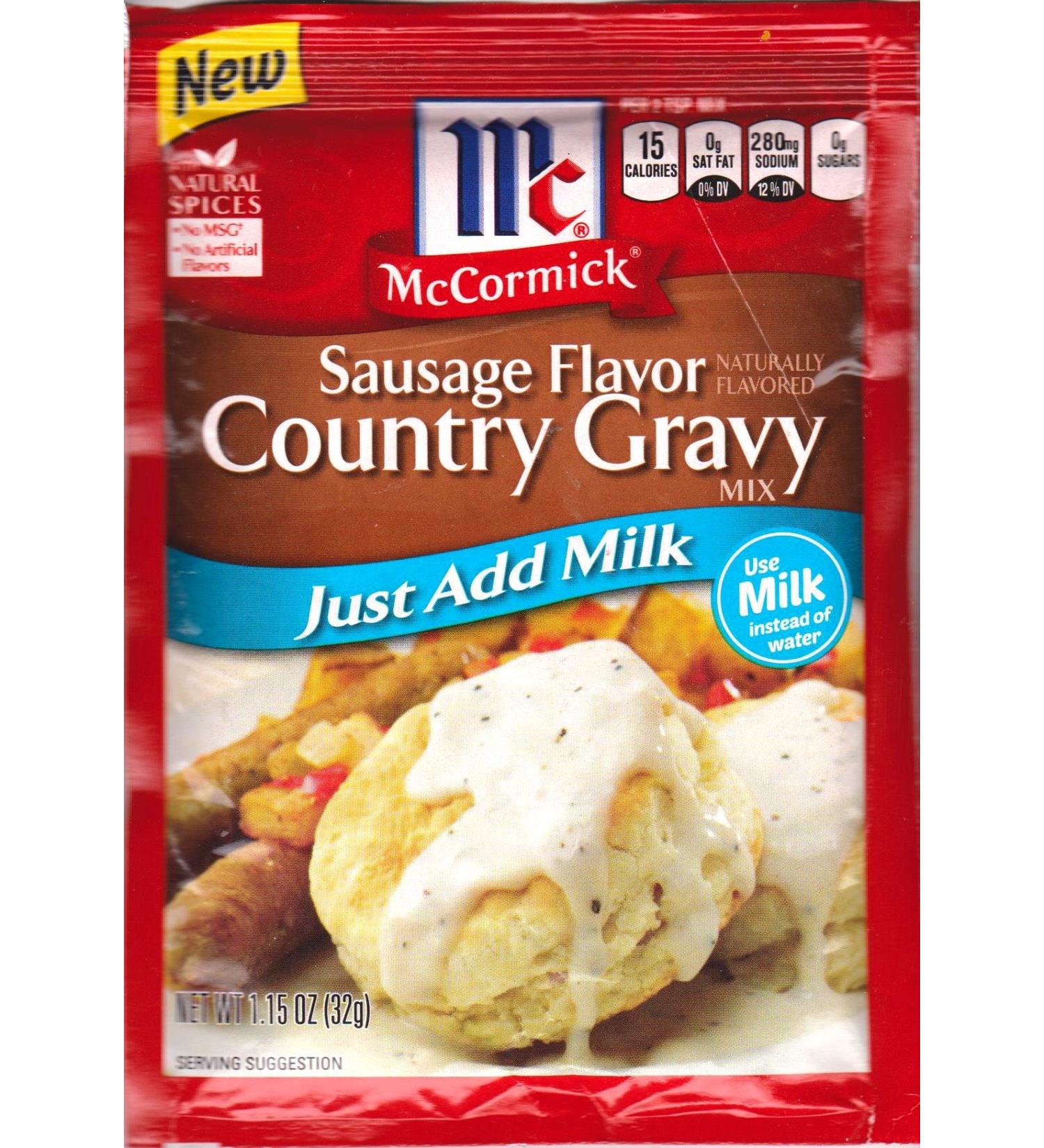 McCormick Sausage Country Gravy Mix (Pack of 4) 2.64 oz Packets