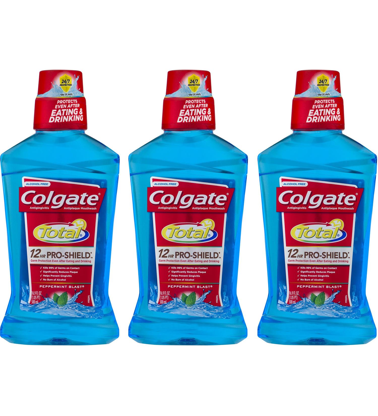 Colgate Advanced Pro-Shield Mouthwash Peppermint Blast 500 ml (Pack of 3)