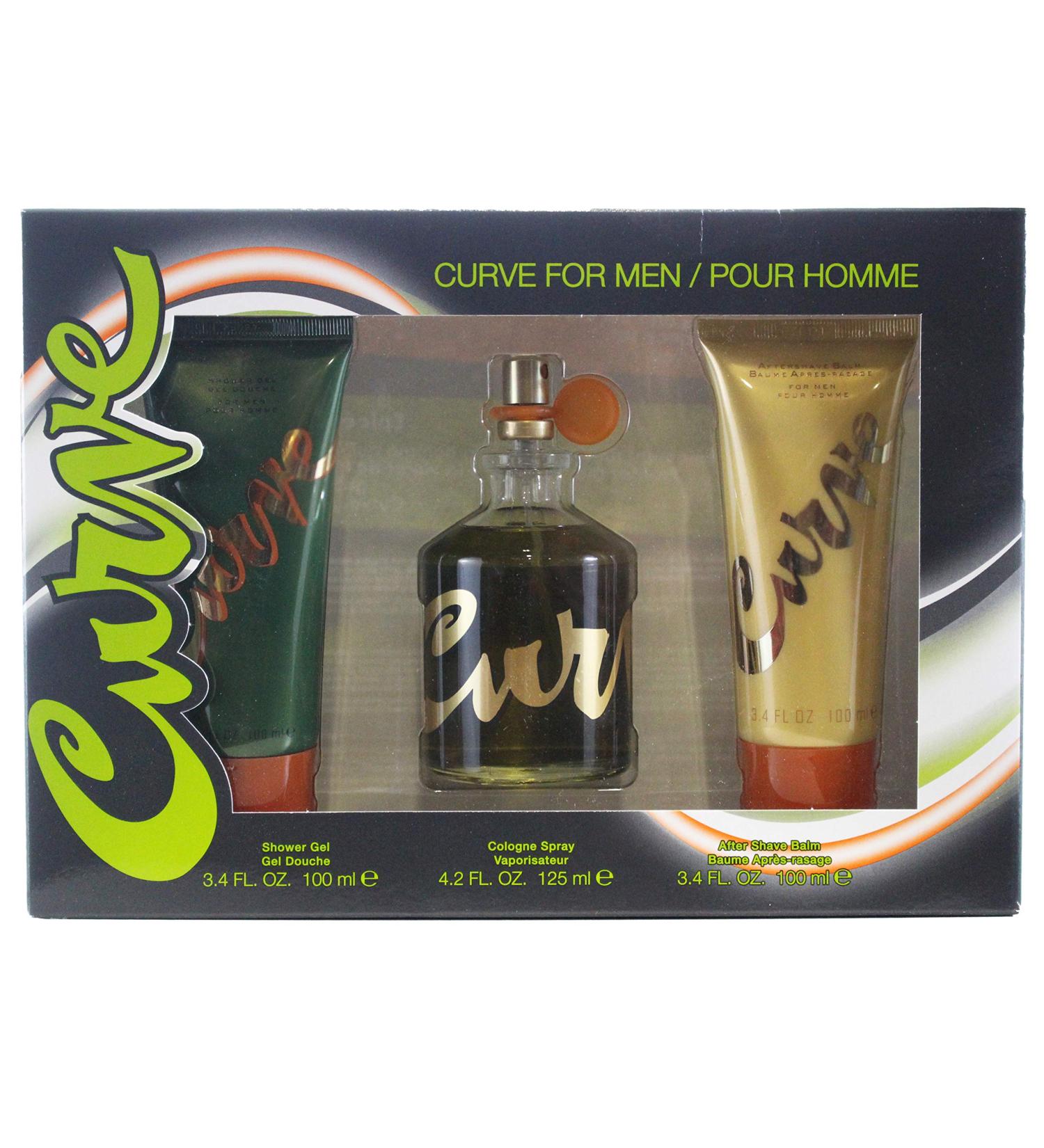 LIZ CLAIBORNE Curve 3 Pc. Gift Set (Cologne Spray 4.2 Oz + After Shave Balm 3.4 Oz + Shower Gel 3.4 Oz) for Men By 4.2 Fl Oz