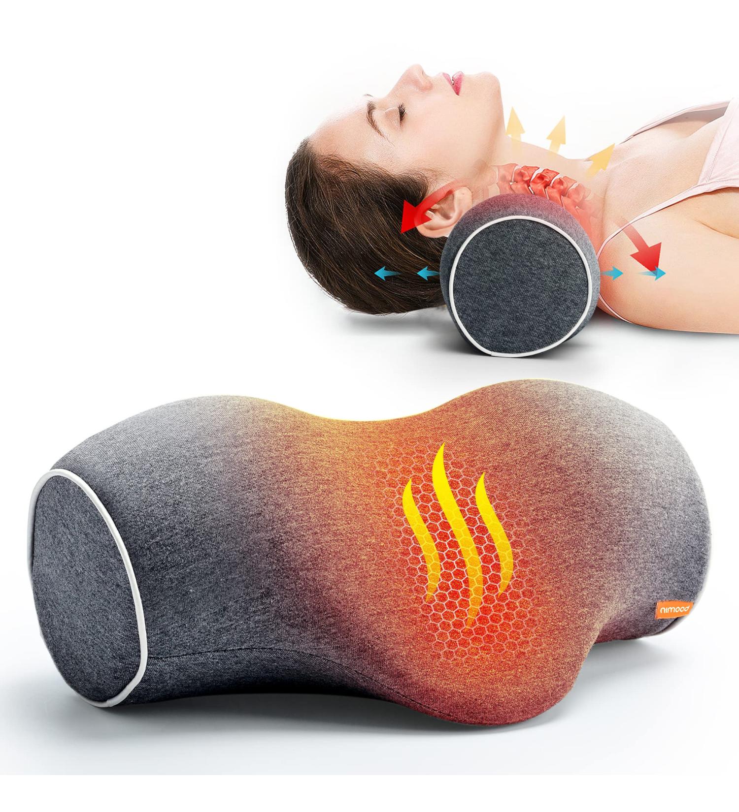 NIMOOD Neck Stretcher with Graphene Heating - Cervical Neck Traction Device for Neck Pain Relief and Muscle Relaxation - Grey - Buy Online on GoSupps.com