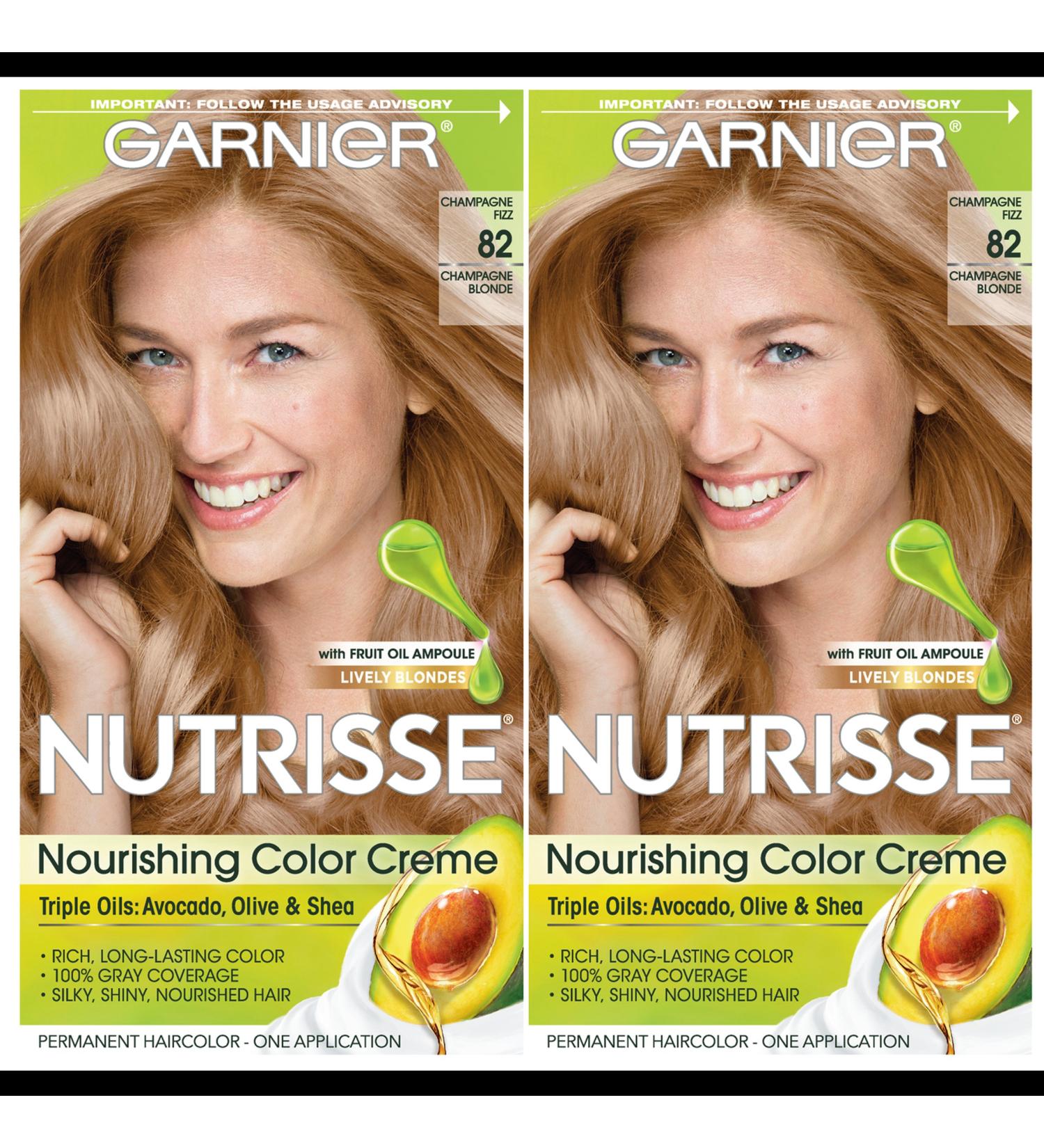 Garnier Nutrisse Nourishing Creme 82 Champagne Blonde Permanent Hair Dye 2-Count Pack - Buy Online on GoSupps.com