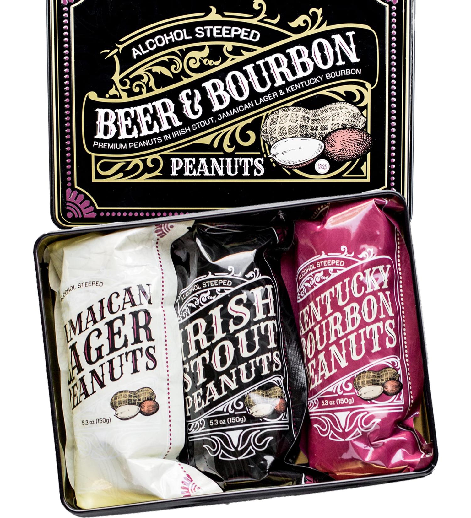 Nuts Gift for Men: Unique Flavored Peanuts in Gift Box Tin - 1 lb | Ideal Present for Him on Birthdays or Holidays - Buy Online on GoSupps.com