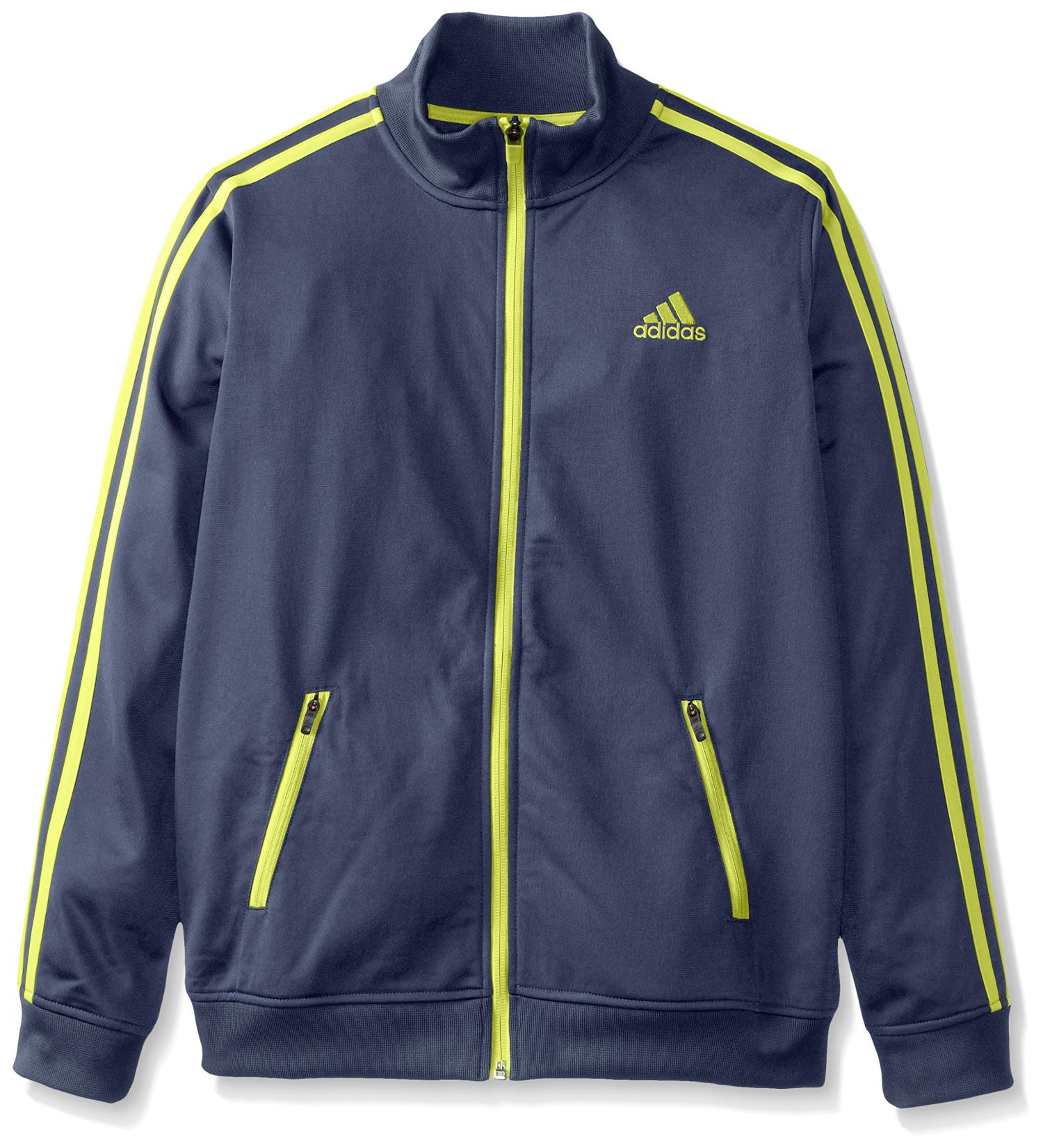 adidas Boys' Separates Training Track Jacket Big Boys 8 Grey/Yellow