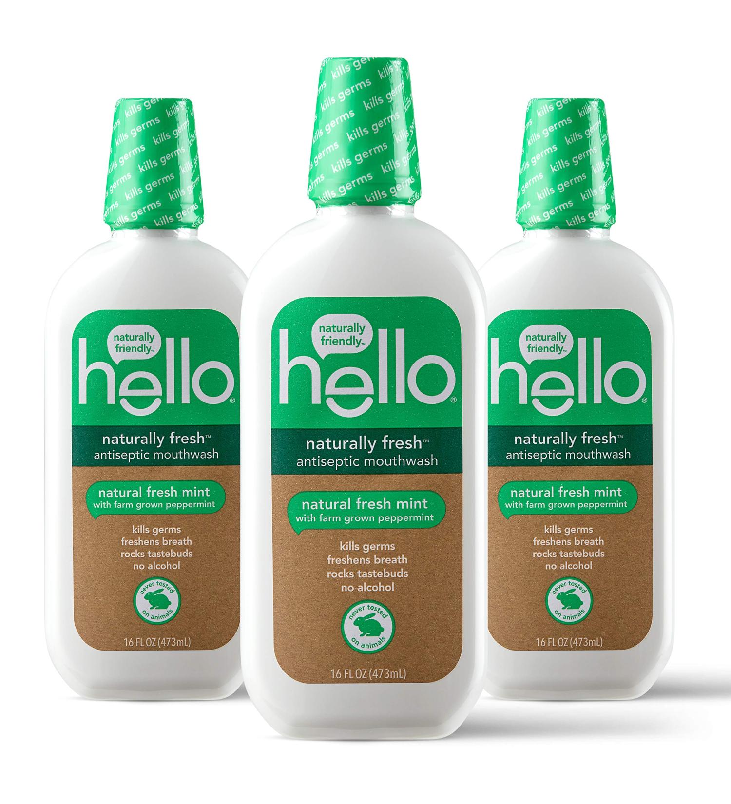 Naturally Fresh Antiseptic Alcohol-Free Mouthwash 16oz (Pack of 3) | Mint & Peppermint | Fluoride-Free, Vegan, SLS-Free, Gluten-Free - Buy Online on GoSupps.com