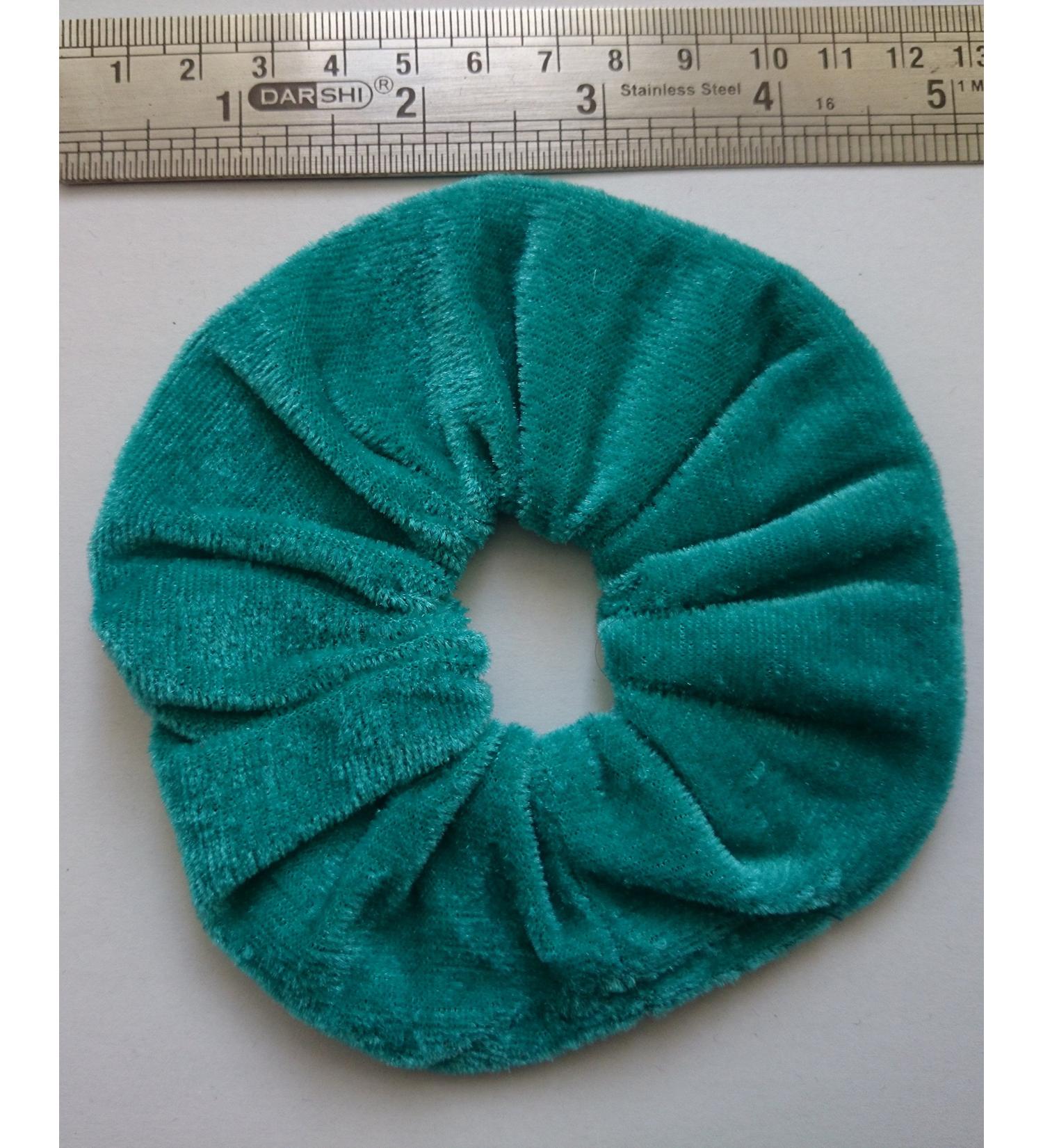 Aadya Pair of Large 12cm Velvet Hair Scrunchies Hair Band in 26 Different Colour (Turquoise)
