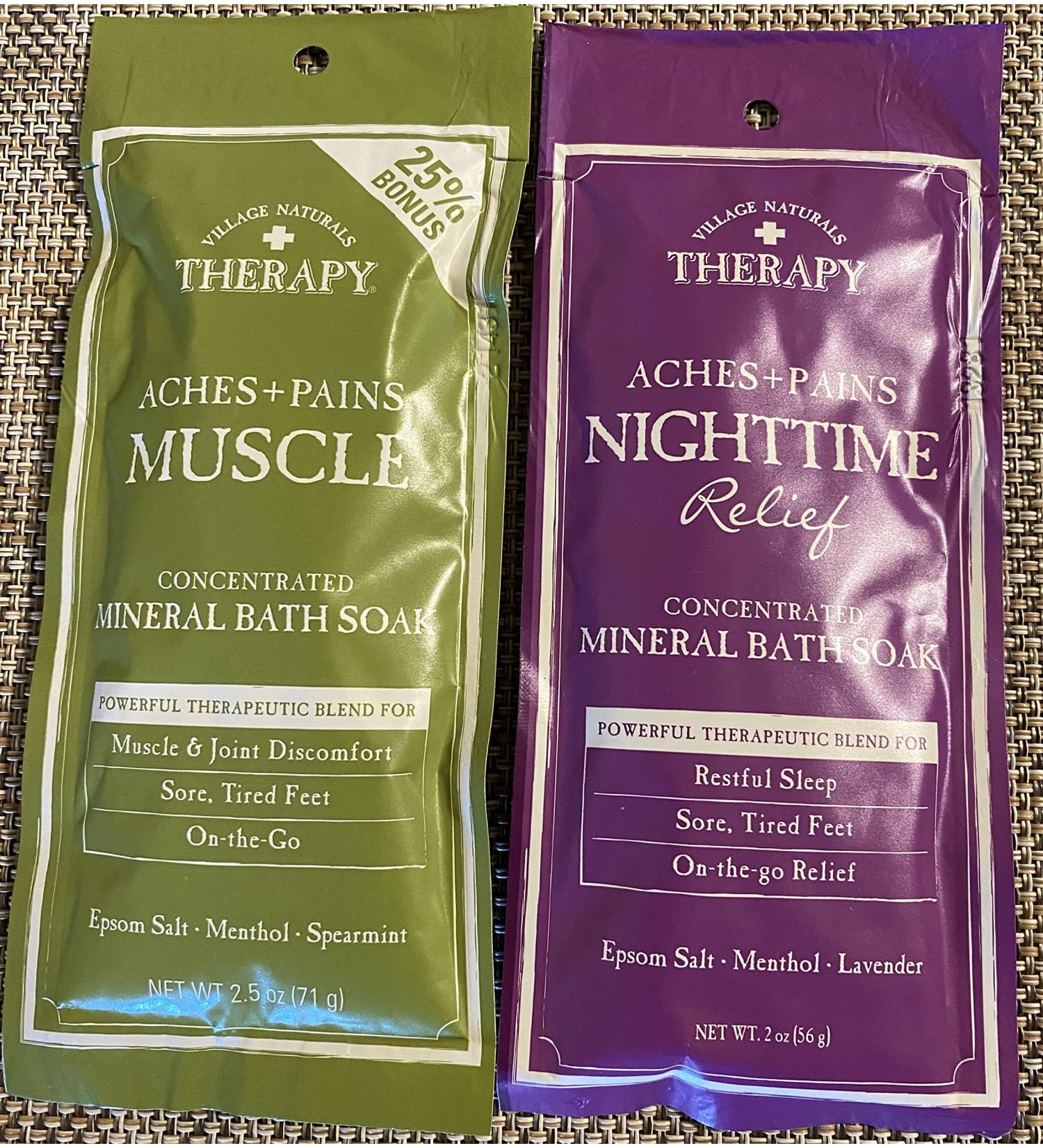 Village Naturals Therapy Aches + Pains Nighttime Relief Mineral Bath Soak 2oz 2 Oz