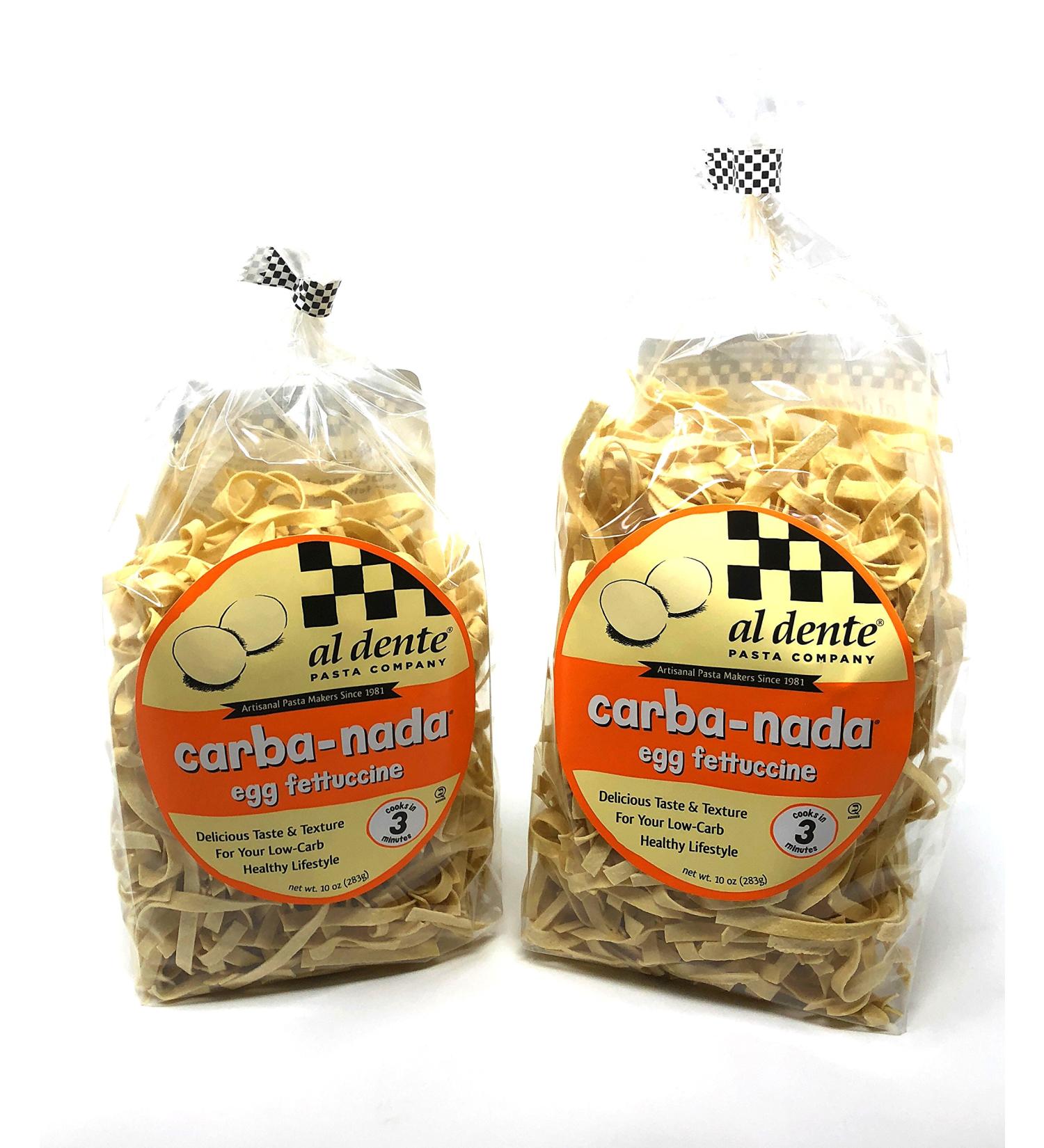 2 Packs Al Dente Carba-Nada Egg Fettuccine 10-ounce Bag