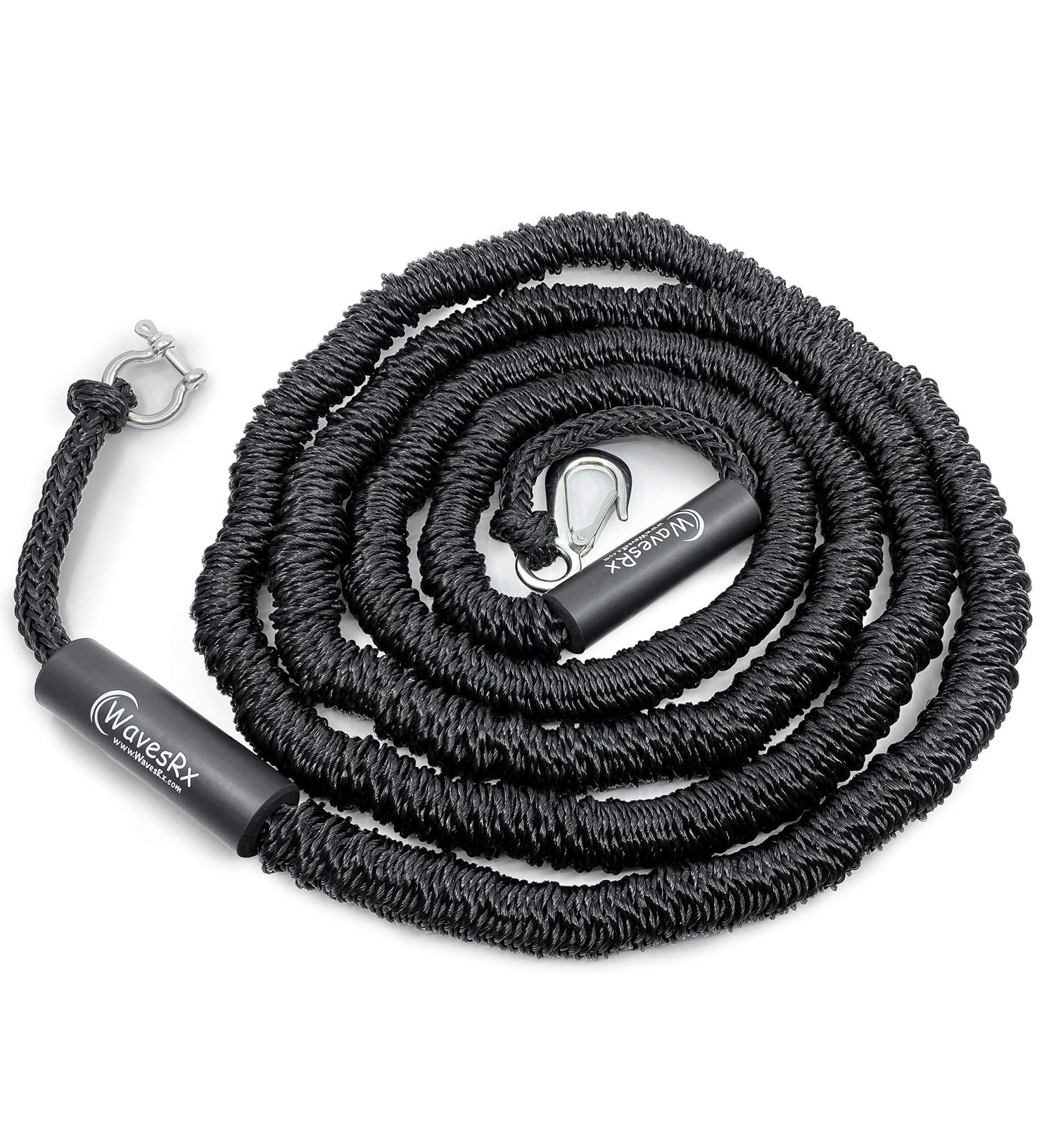 WAVESRX AnchorMate Bungee Line | Elastic Anchor Rope for Boat, Jet Ski & PWC | Prevents Dislocation | Ventilated Bag, SS Snap Hook & D Ring | 14'-50' (Boat) - Buy Online on GoSupps.com